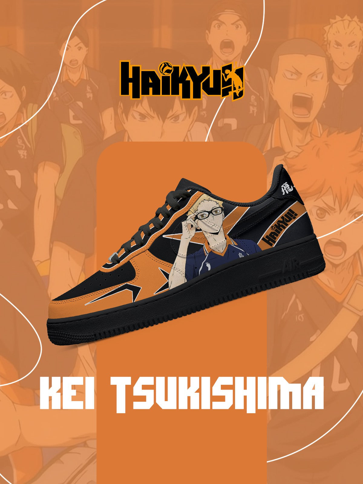Kei Tsukishima V.1 Custom Sneakers - 13custom