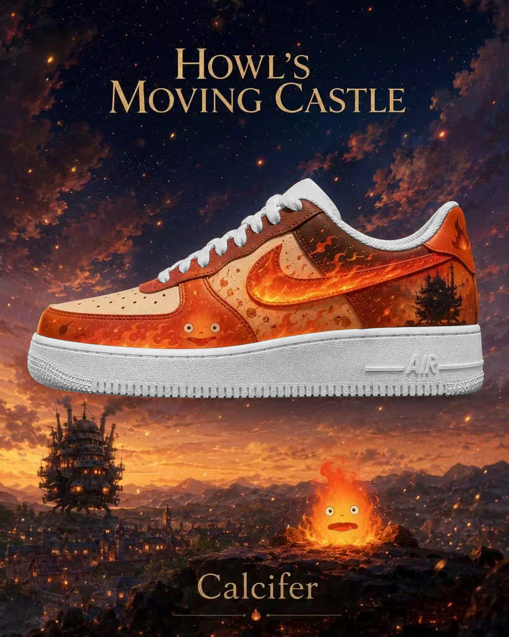 Calcifer V.2 Custom Air-Style Sneakers
