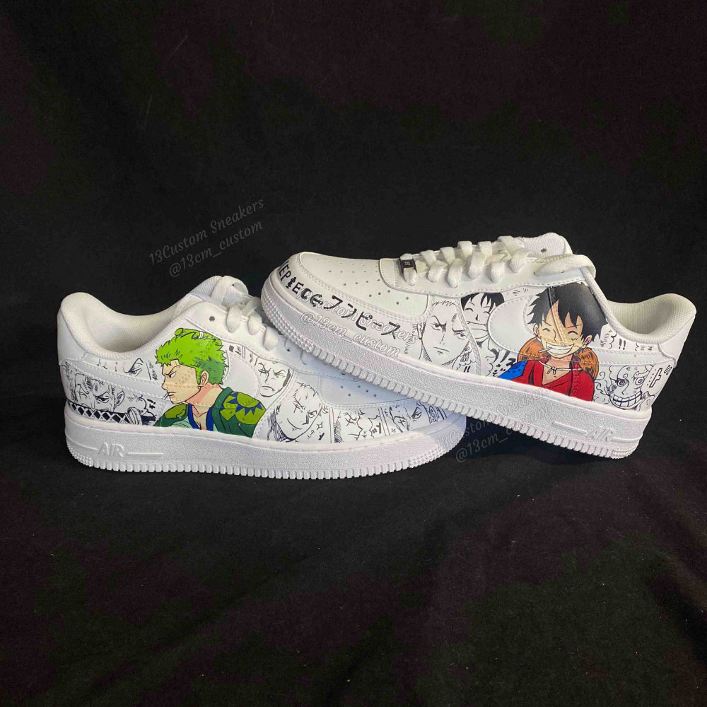 0604-One Piece ilustración a color + manga en blanco y negro cuatro caras