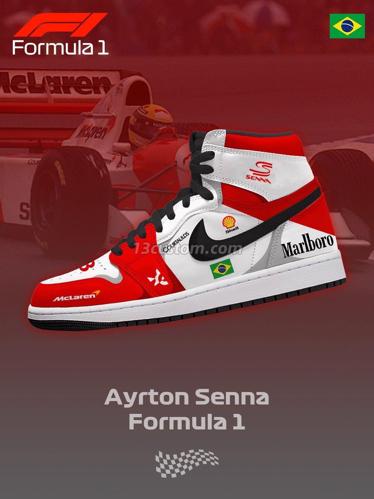 AJ1 H Senna F.1客製化 高幫-頂級 運動鞋-V1款