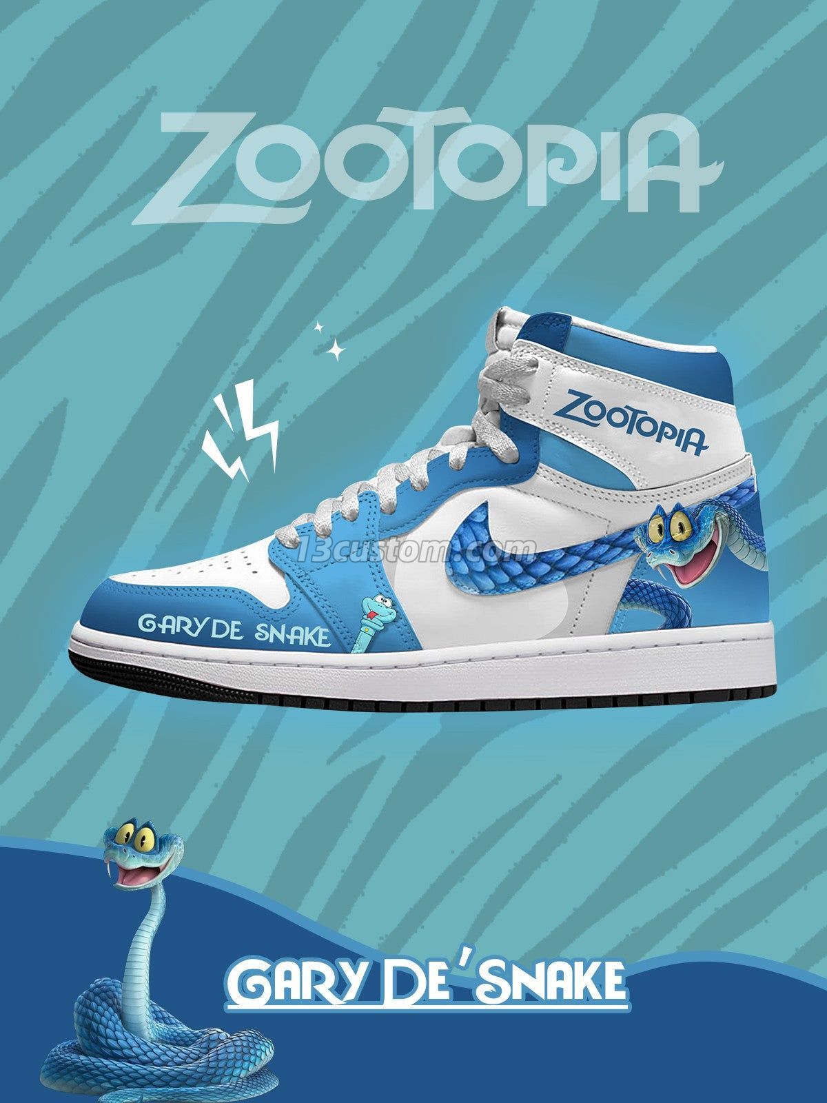AJ1 H 動物方城市-蛇哥 V1 客製化運動鞋