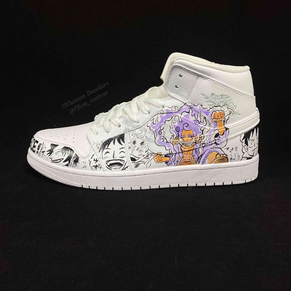 0605-Luffy Gear 5 pintura a color + manga en blanco y negro