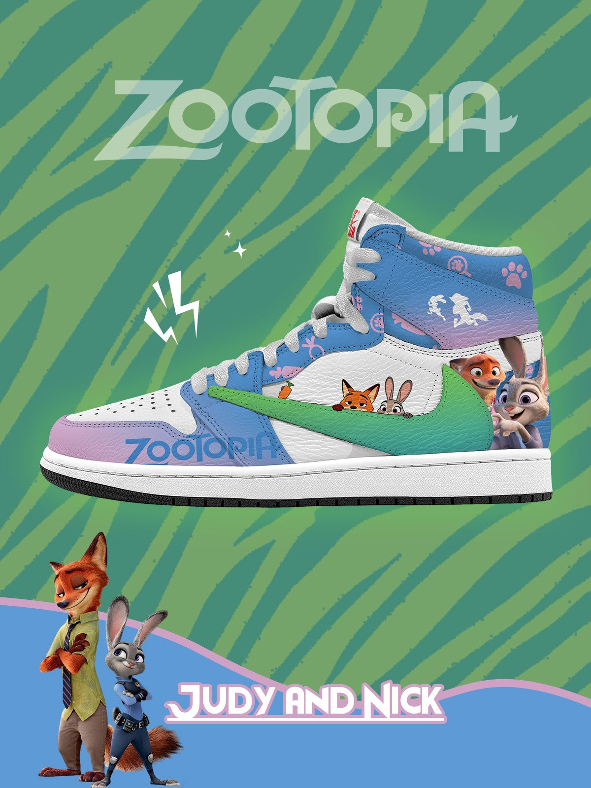 Judy Hopps Nick Wilde V.1 Custom TS High Sneakers
