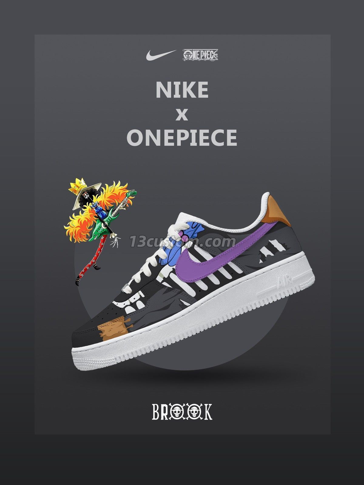 AF1 航海王-靈魂之王布魯克 客製化運動鞋