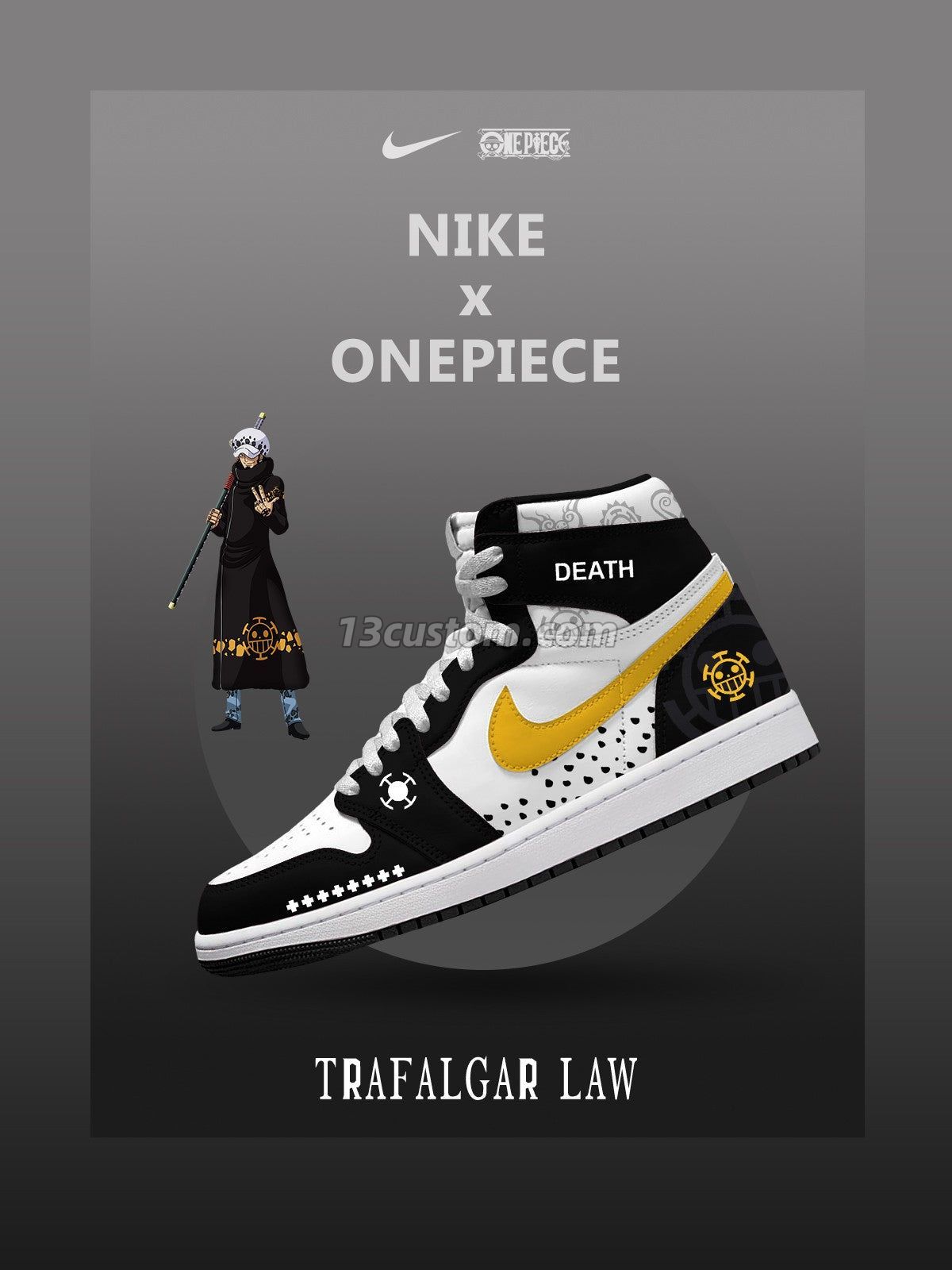 AJ1 H Trafalgar D. Water 羅客製化 高幫-頂級 運動鞋-V3款