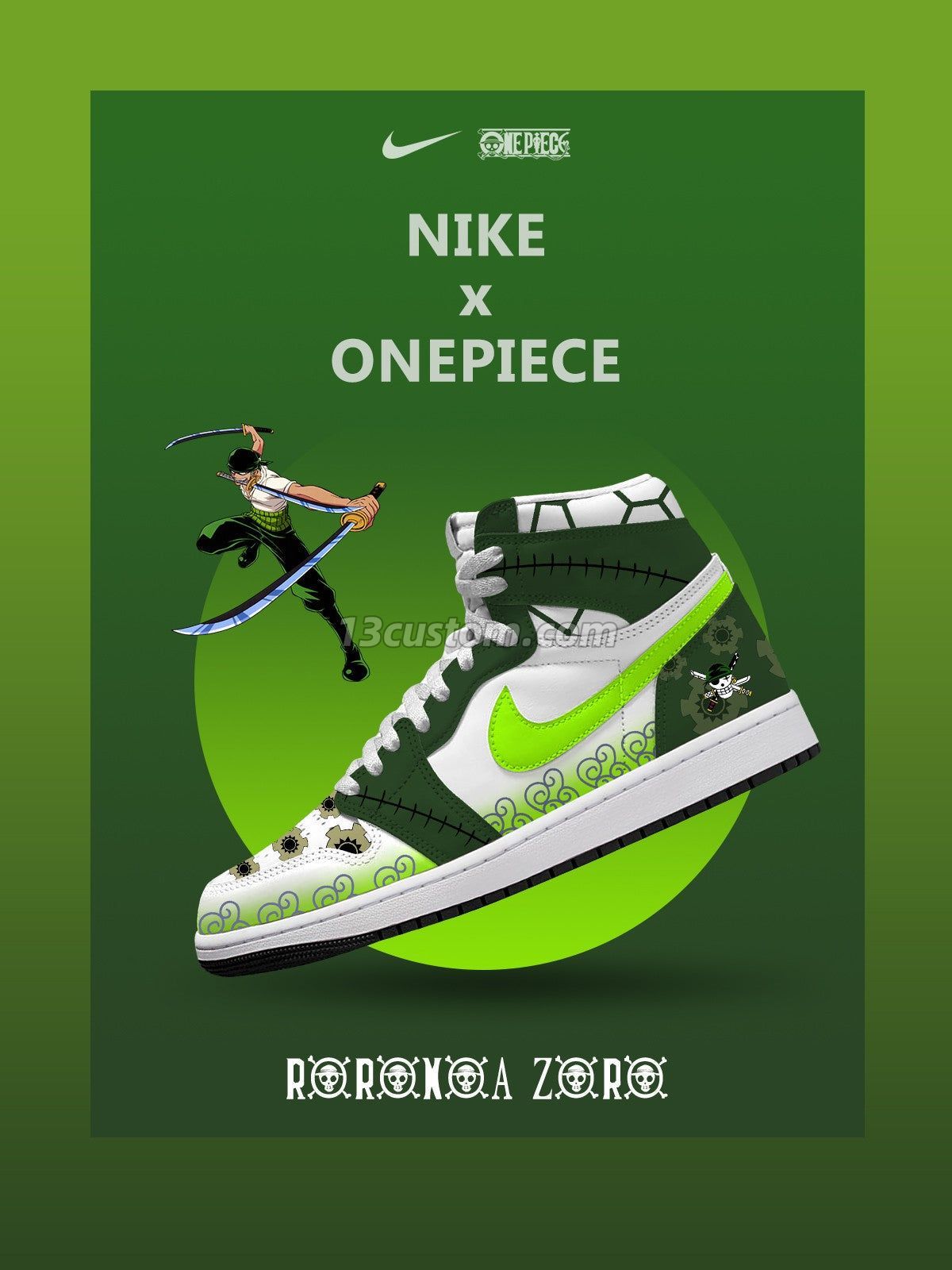 AJ1 H 羅羅亞·索隆客製化 高幫-頂級 運動鞋-V3款 主圖