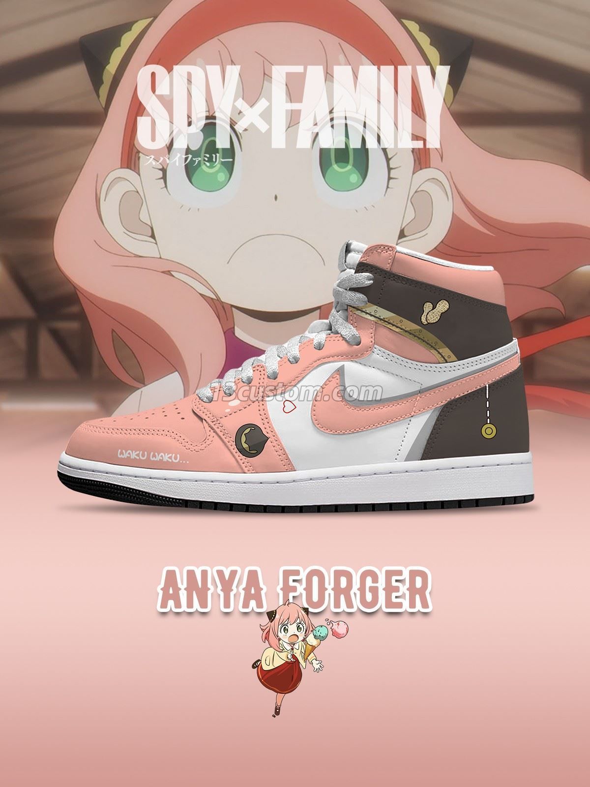 AJ1 H Anya Forger客製化 高幫-頂級 運動鞋-V1款