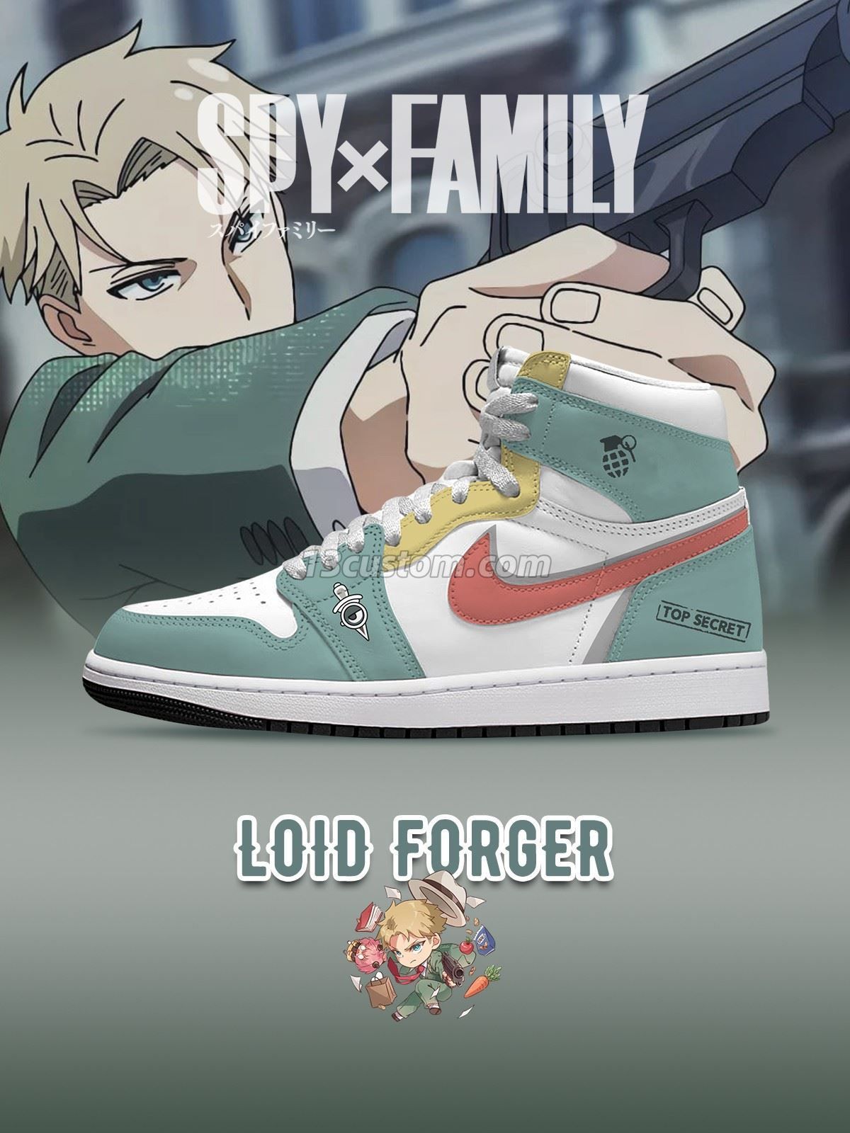 AJ1 H Loid Forger客製化 高幫-頂級 運動鞋-V1款 主圖
