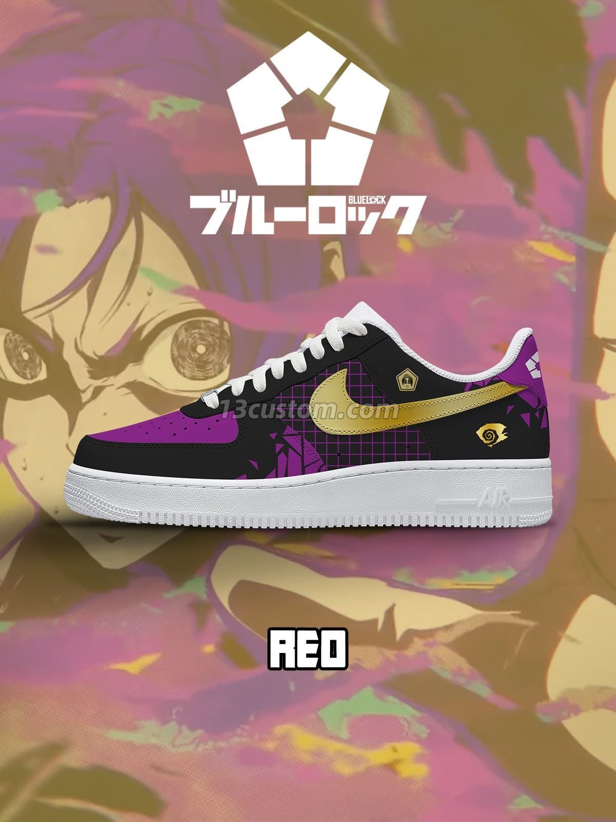 AF1 藍色監獄-御影玲王 V1 客製化運動鞋 Image principale du produit