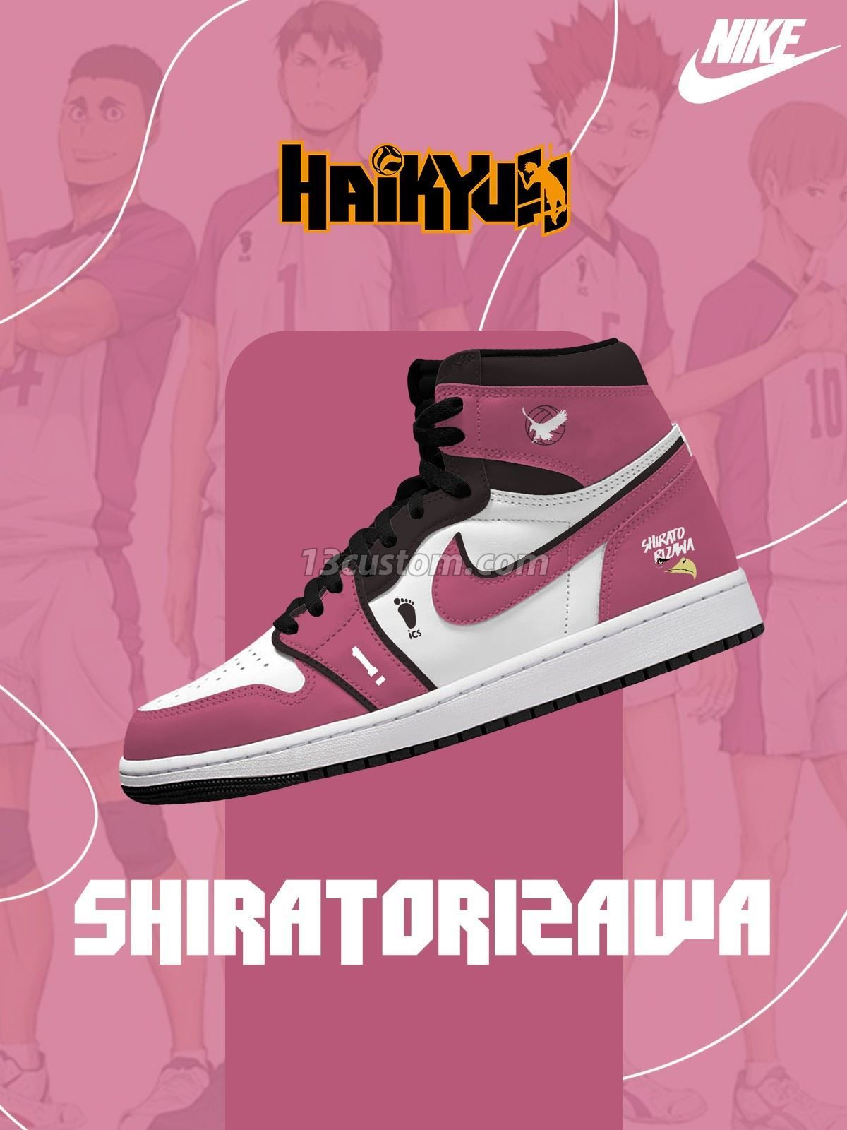 AJ1 H Shiratorizawa Academy客製化 高幫-頂級 運動鞋-V1款