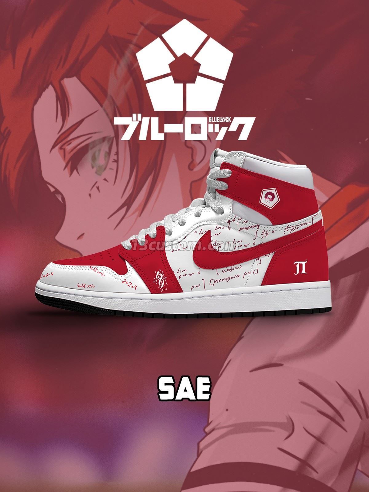AJ1 H Sae Itoshi No.1 客製化 高幫-頂級 運動鞋-V1款 Imagem principal do produto