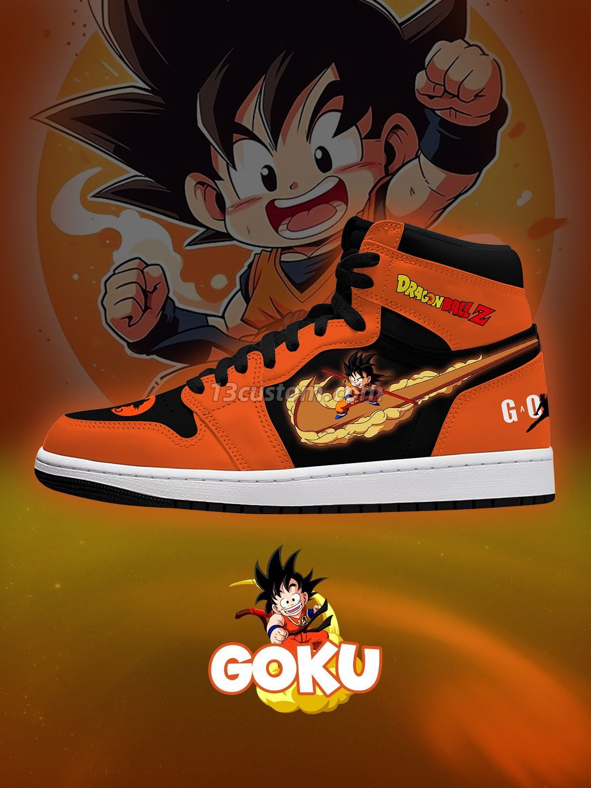 AJ1 H Son Goku, maßgefertigt, High-Top-Premium-Sneaker – V4-Modell Hauptbild