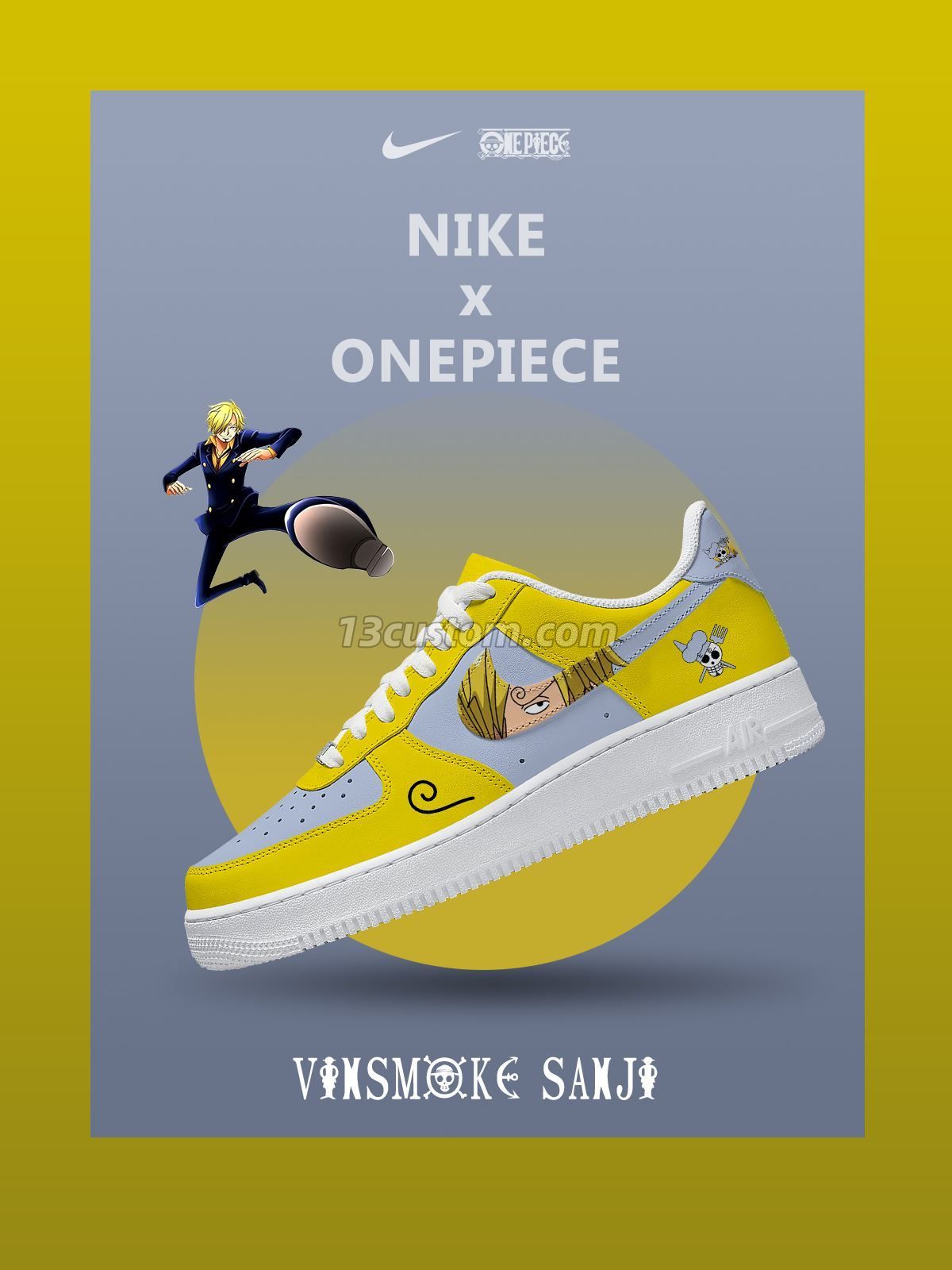 AF1 航海王-香吉士 V1 客製化運動鞋 Image principale du produit