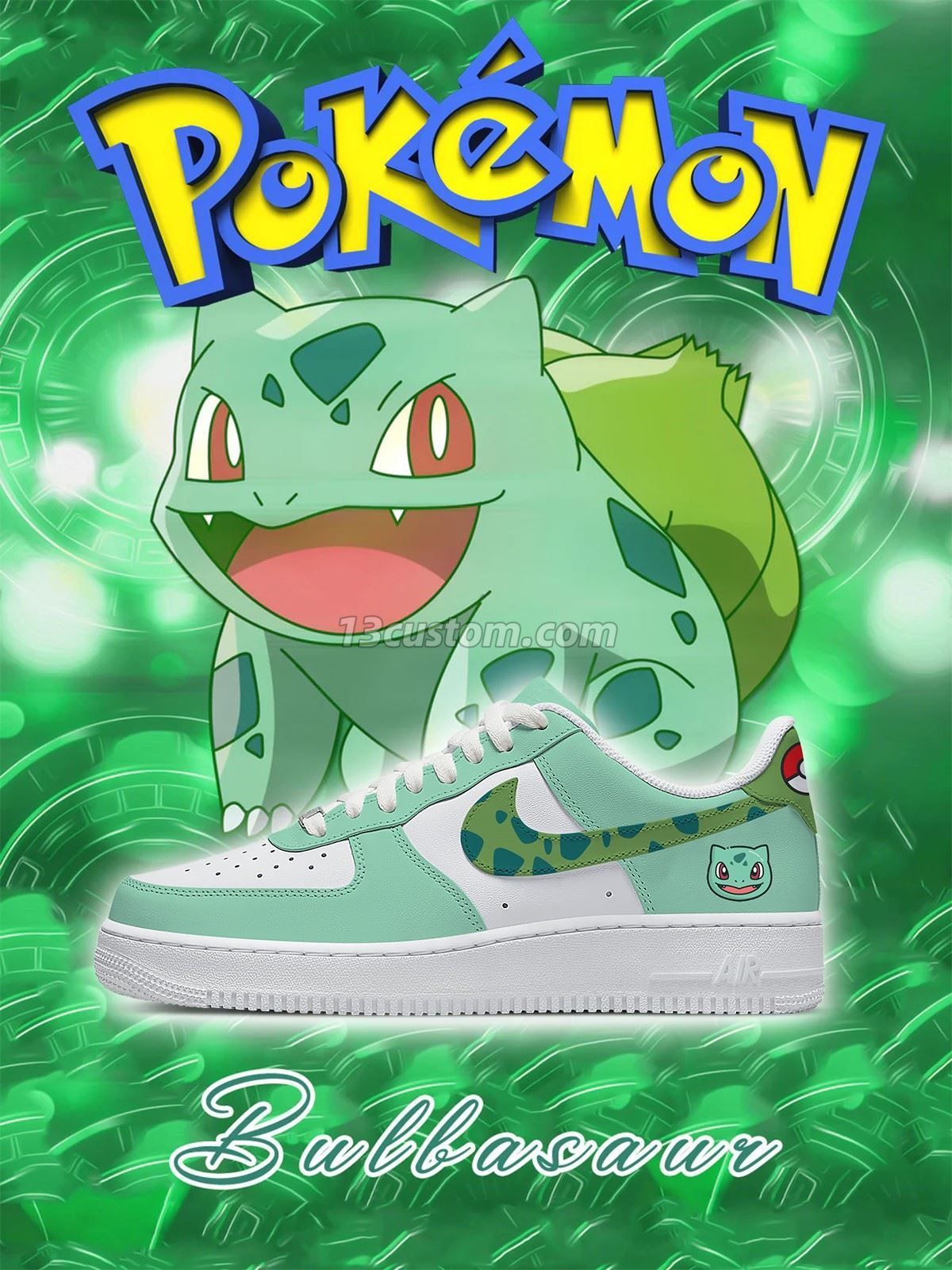 No.0001 Bulbasaur Style 2 Custom Sneakers