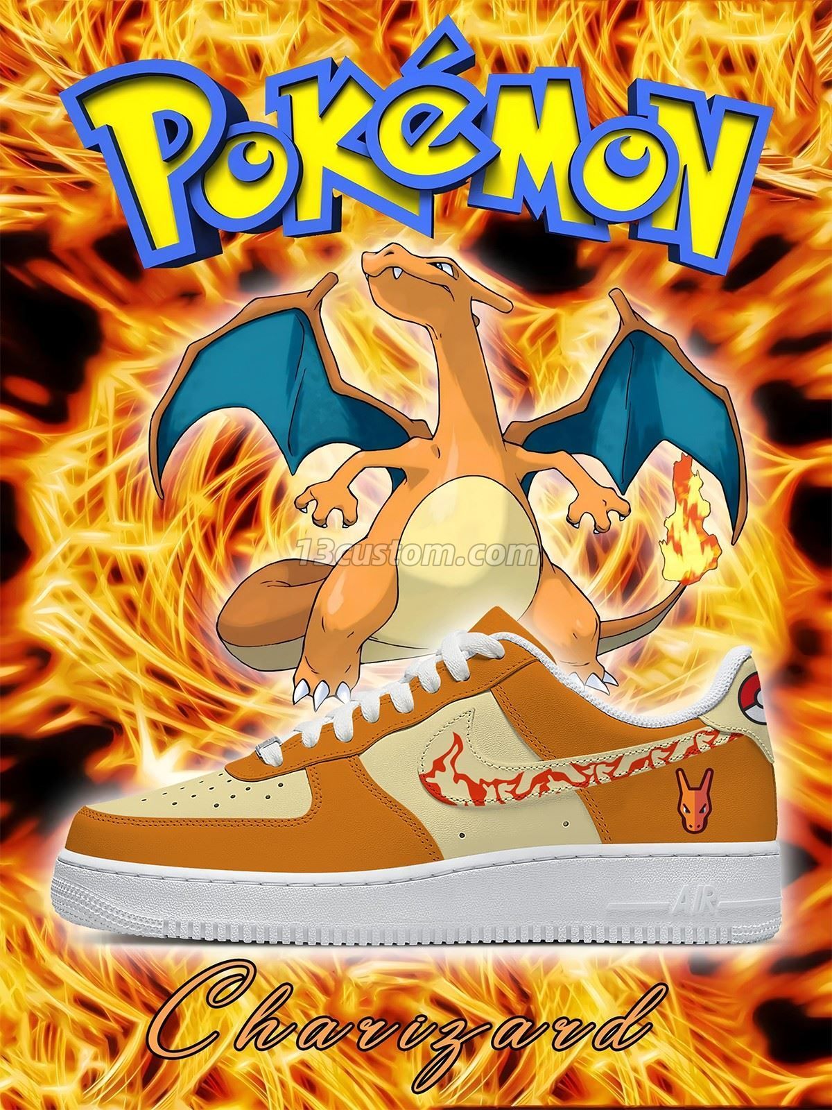 No.0006 Charizard Style 1 Custom Sneakers