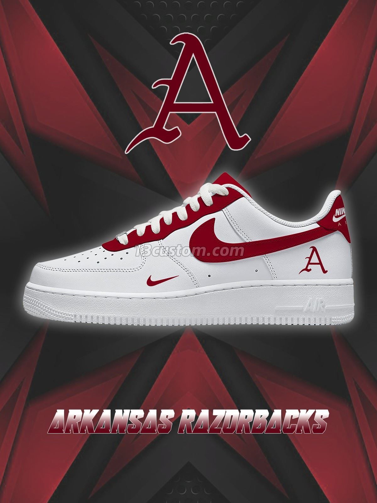 AF1 阿肯色 大學隊 客製化運動鞋-V1款
