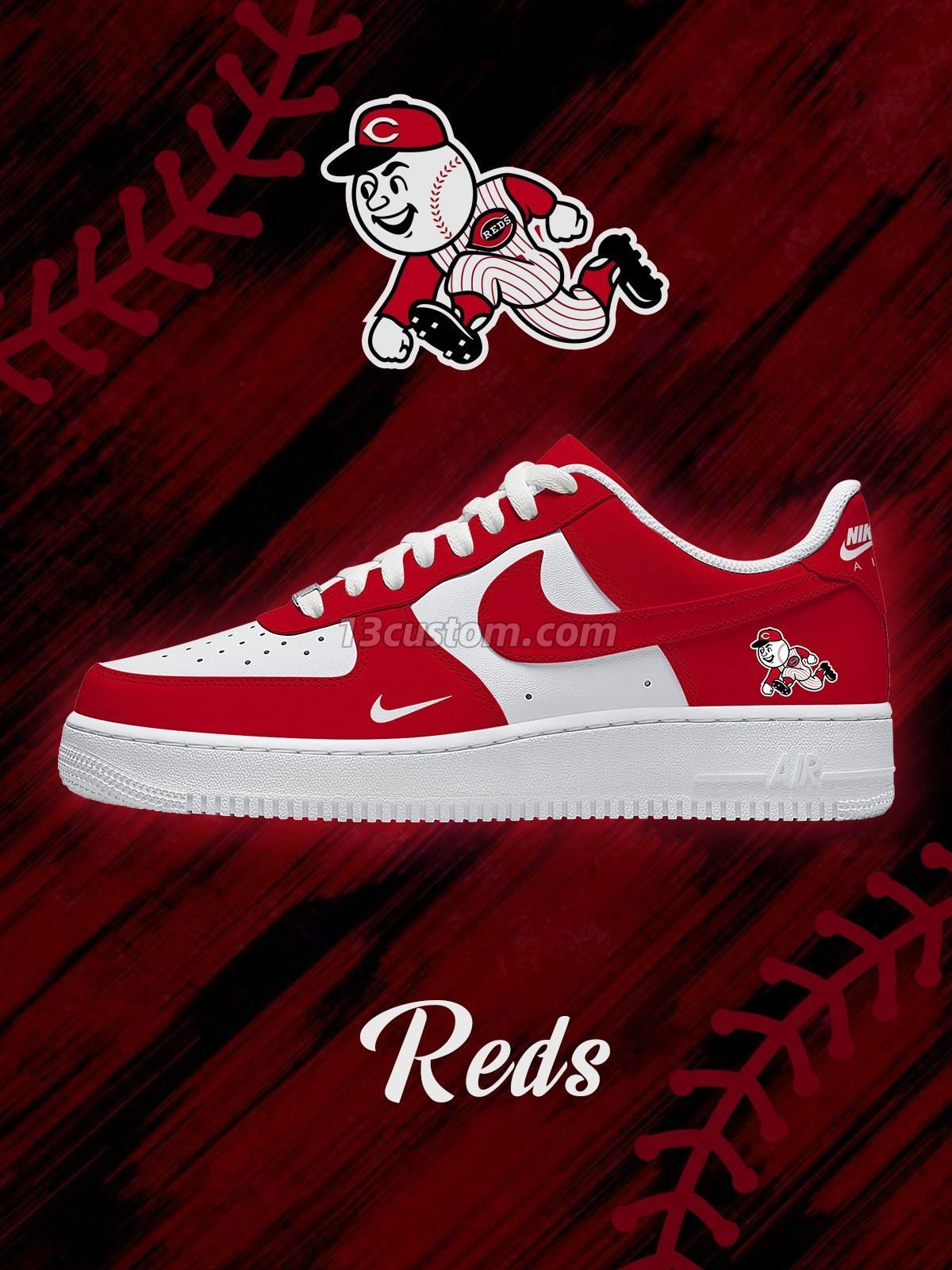 AF1 béisbol de Cincinnati, zapatillas deportivas personalizadas - modelo V1 Imagen principal del producto