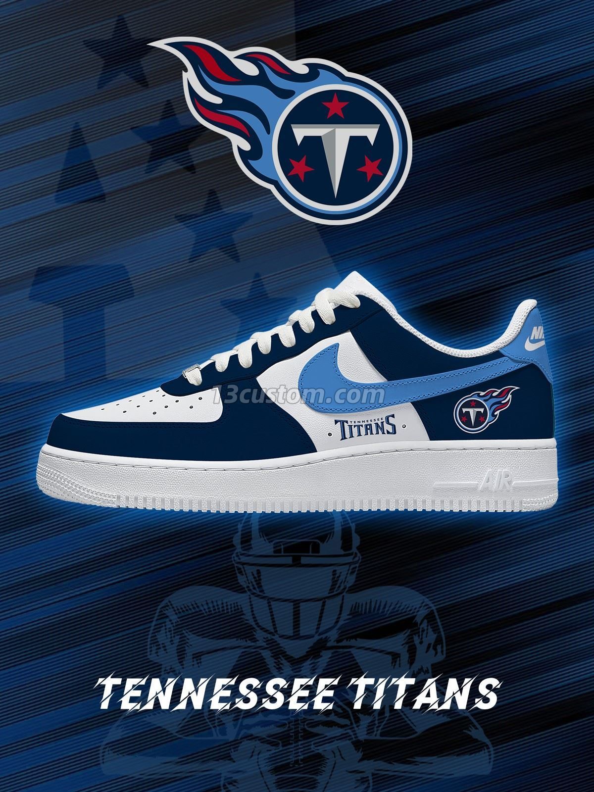 AF1 田納西 美式足球 客製化運動鞋-V1款