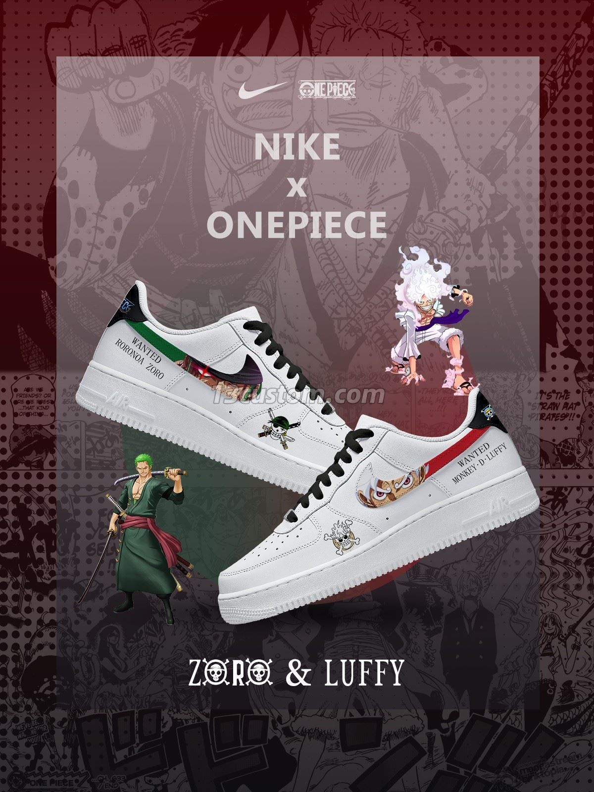 AF1 航海王-魯夫與索隆 客製化運動鞋