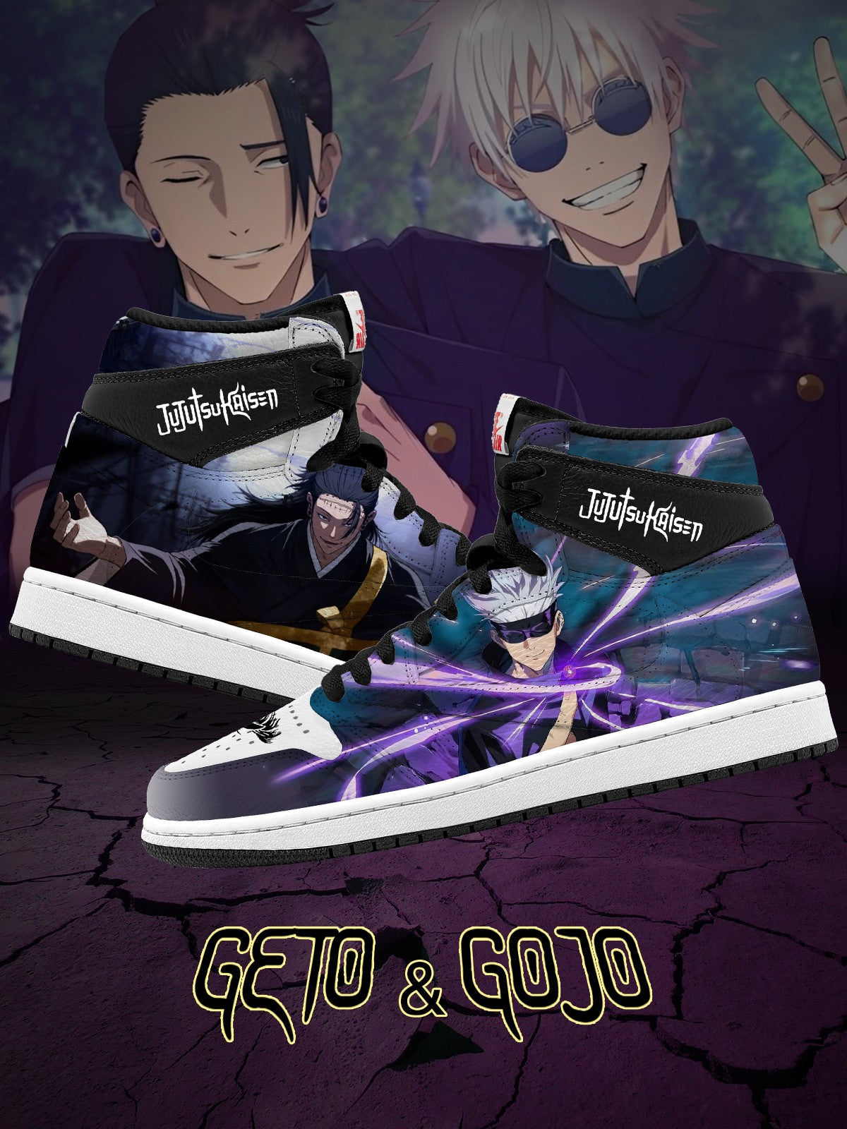 Geto and Gojo V.1 Custom TS High Sneakers - 13custom