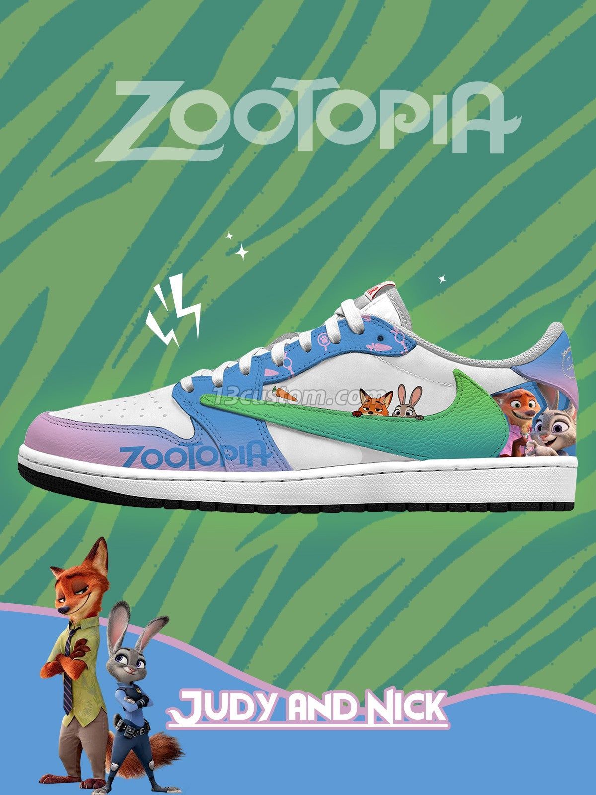 Judy Hopps Nick Wilde V.1 Custom TS Low Sneakers