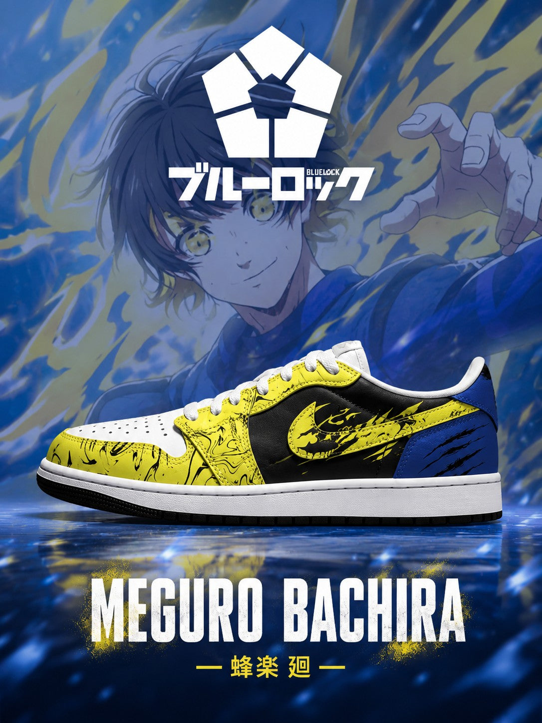 Meguru Bachira V.6 Custom Low-Top Court Sneakers