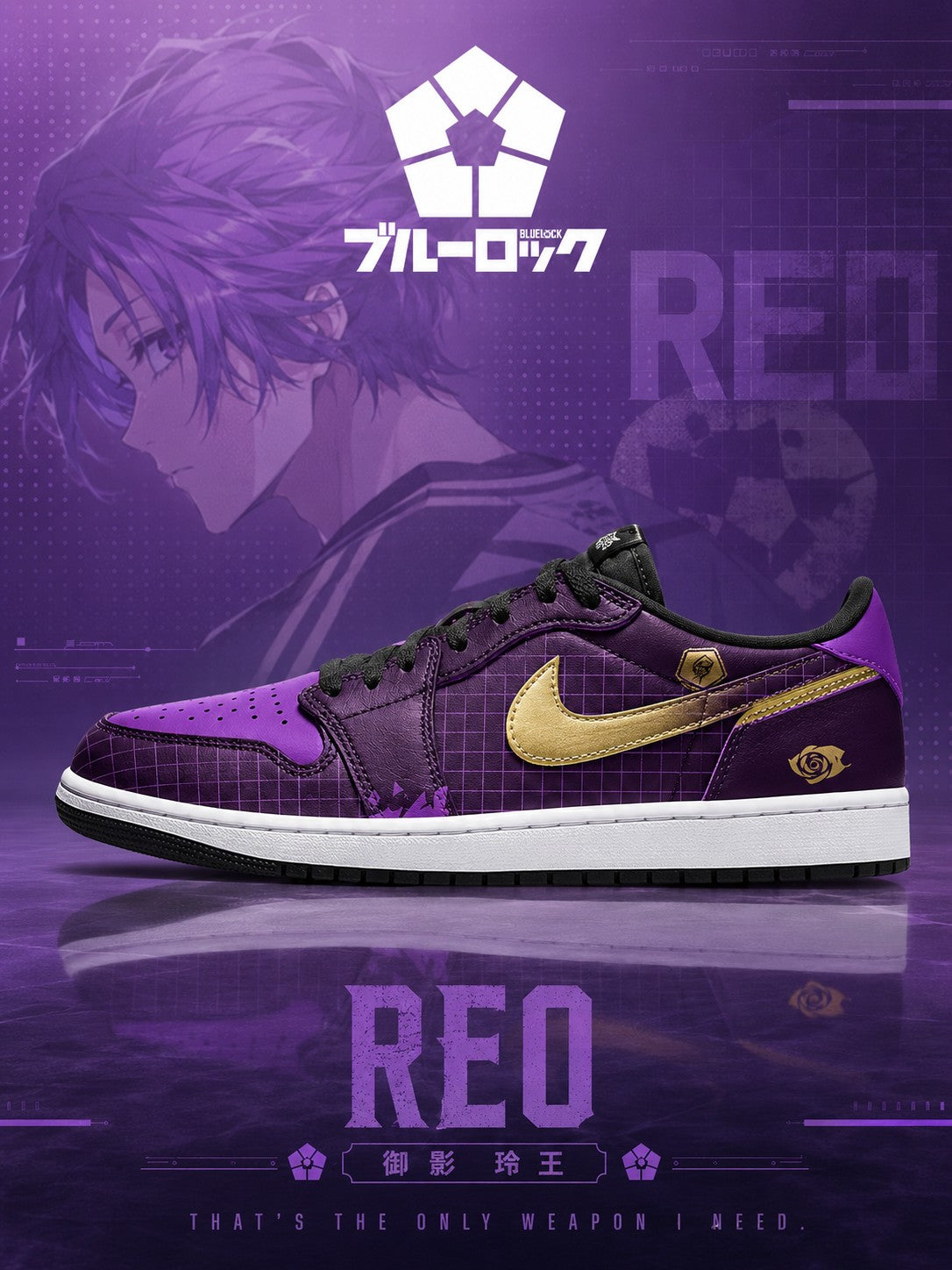 Reo Mikage V.1 Custom Low-Top Court Sneakers