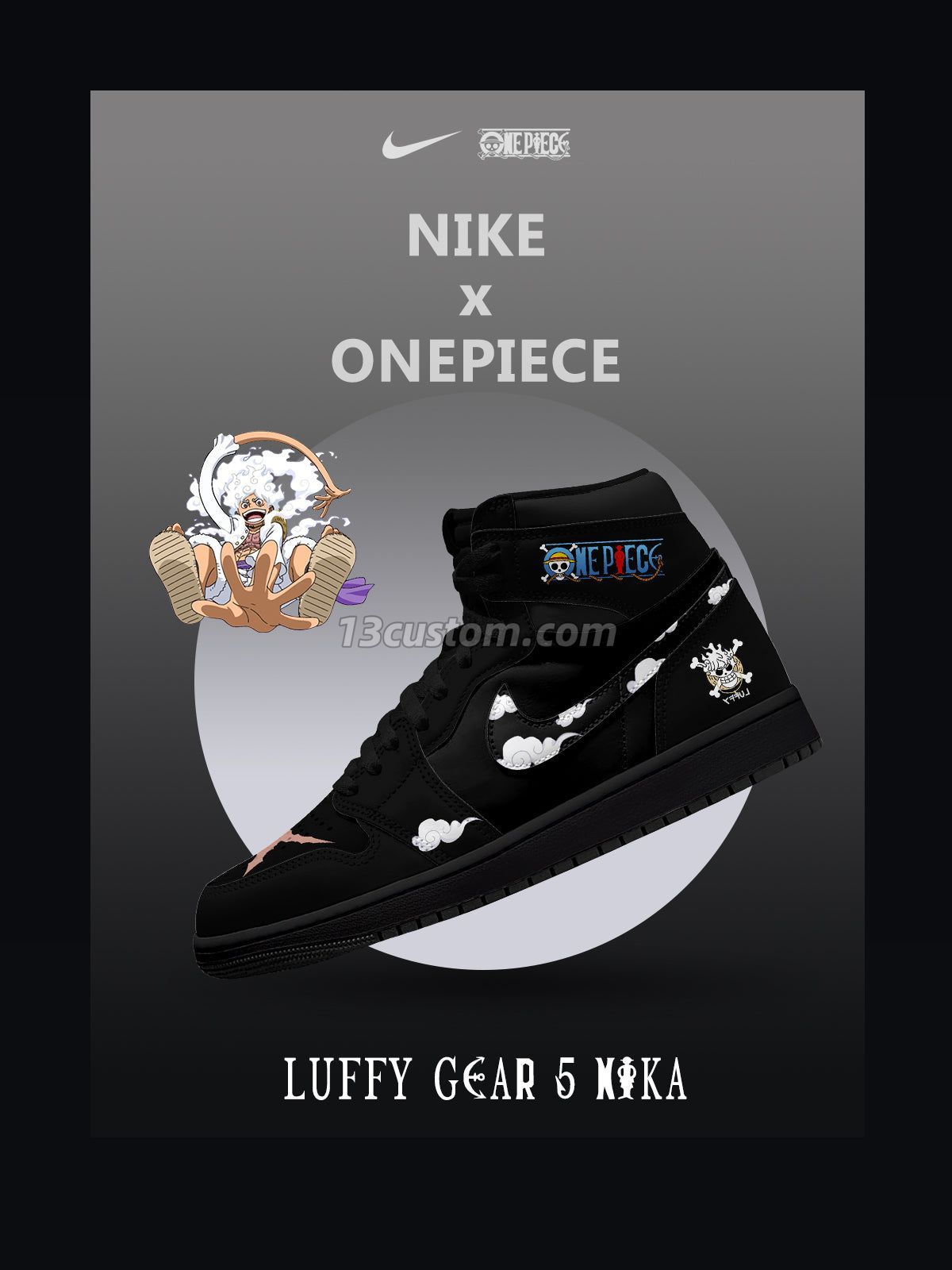 Luffy Gear 5 Nika V.1 Custom High-Top Sneakers