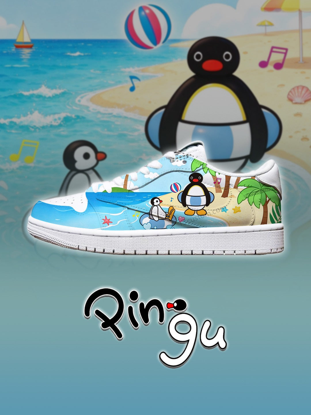 TS Low pingu summer beach Custom Sneakers