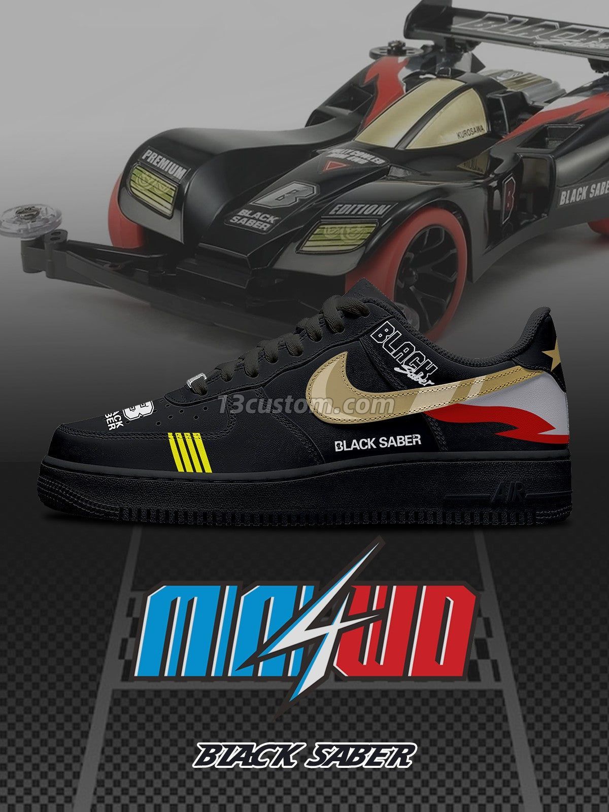 AF1 Black Saber客製化運動鞋-V1款