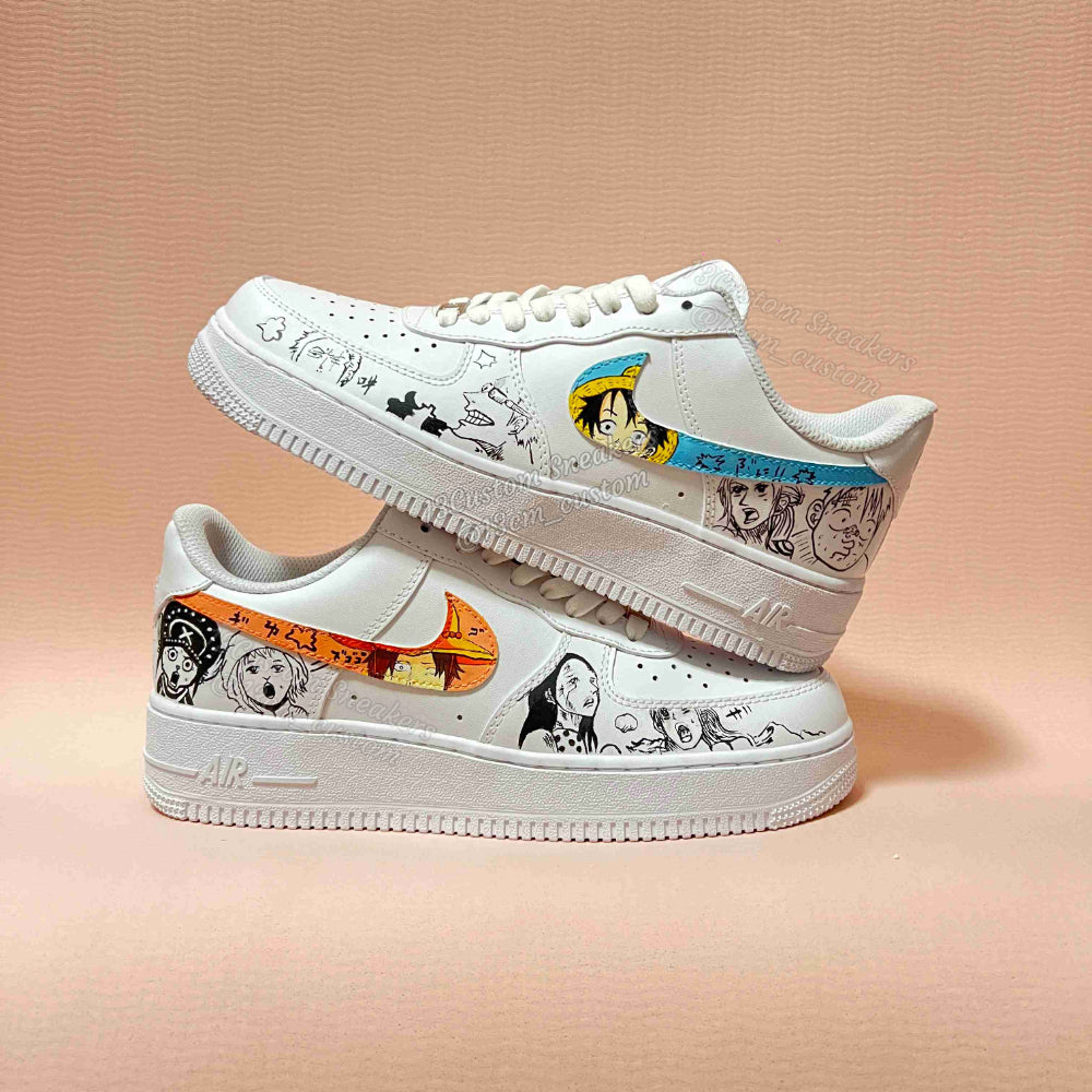 0619-Logo de Luffy + cómic en blanco y negro