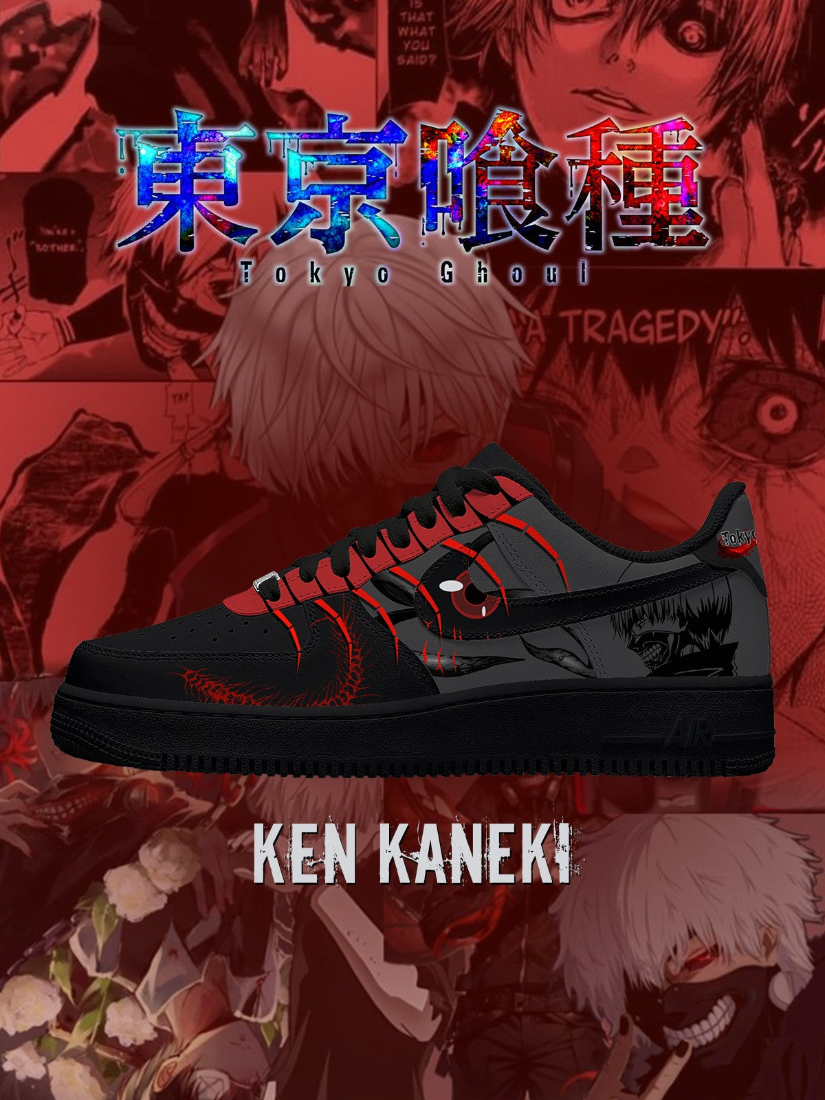 Ken Kaneki V.1 Custom Sneakers - 13custom