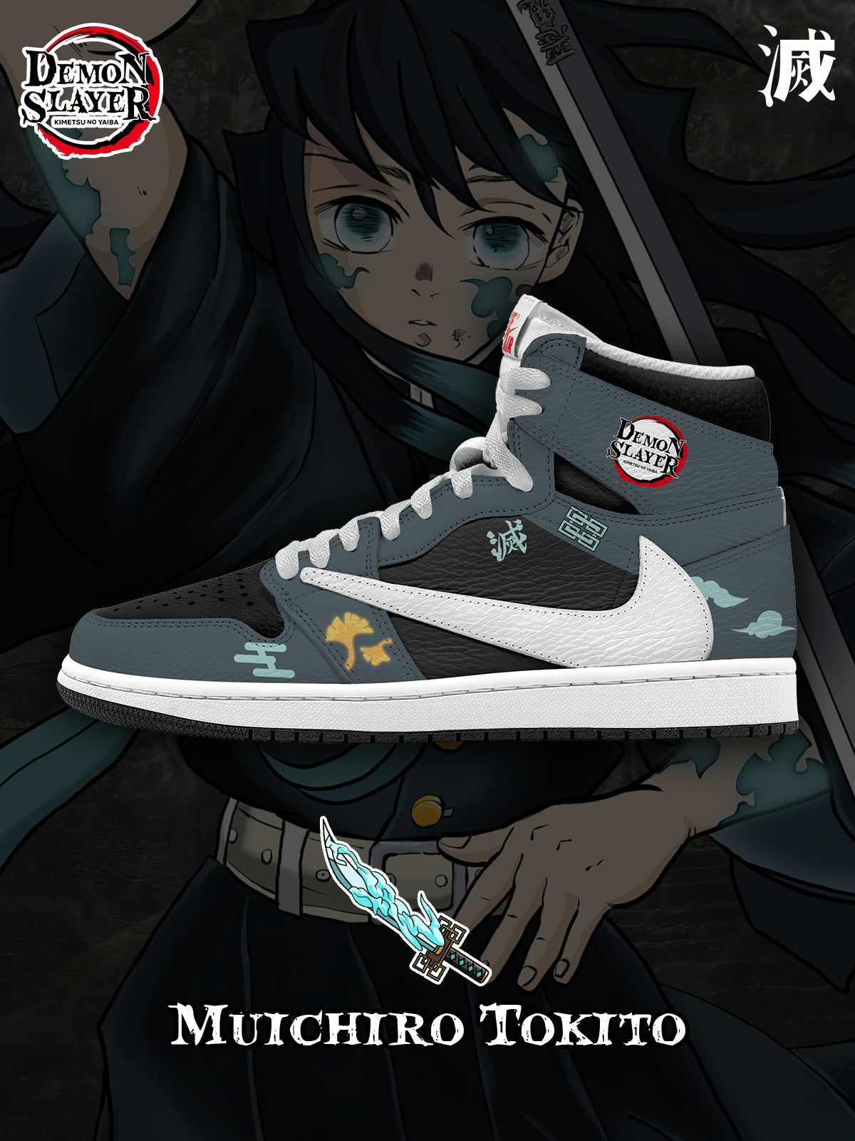 Muichiro Tokito V.1 Custom TS High Sneakers - 13custom