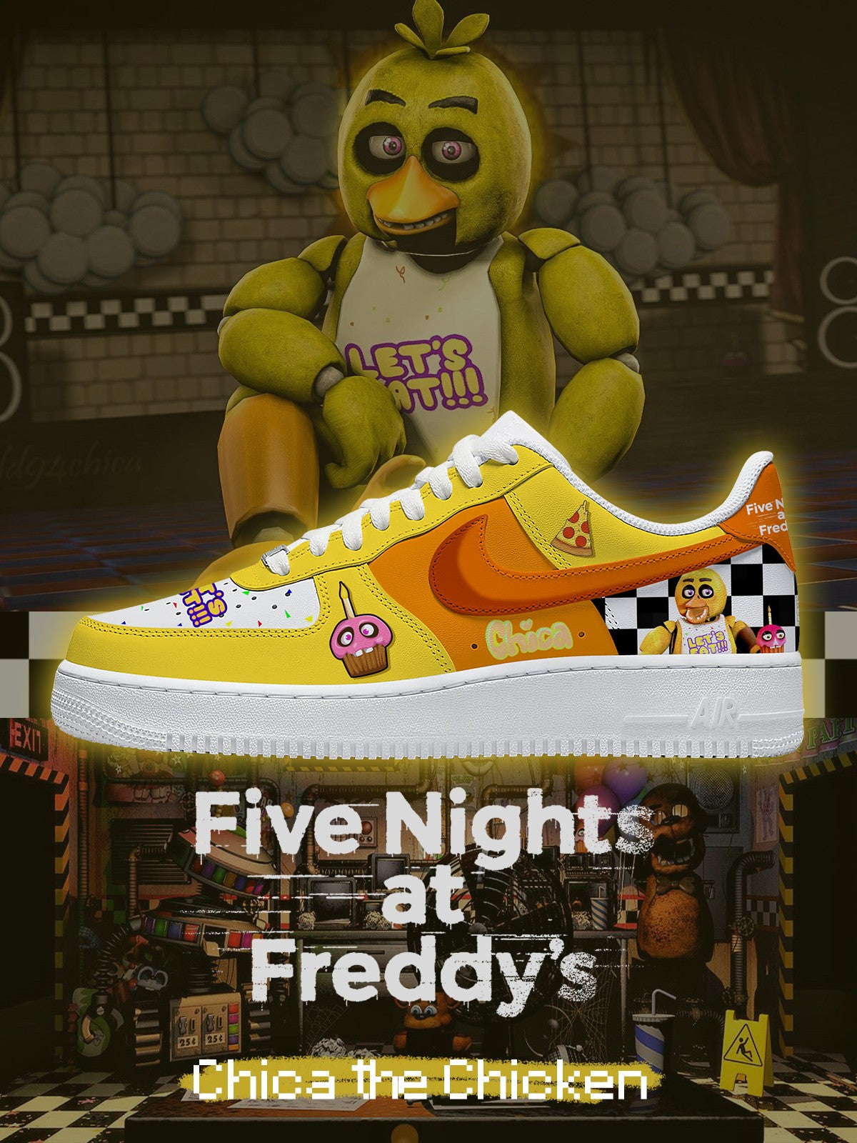 Chica the Chicken V.1 Custom Sneakers - 13custom