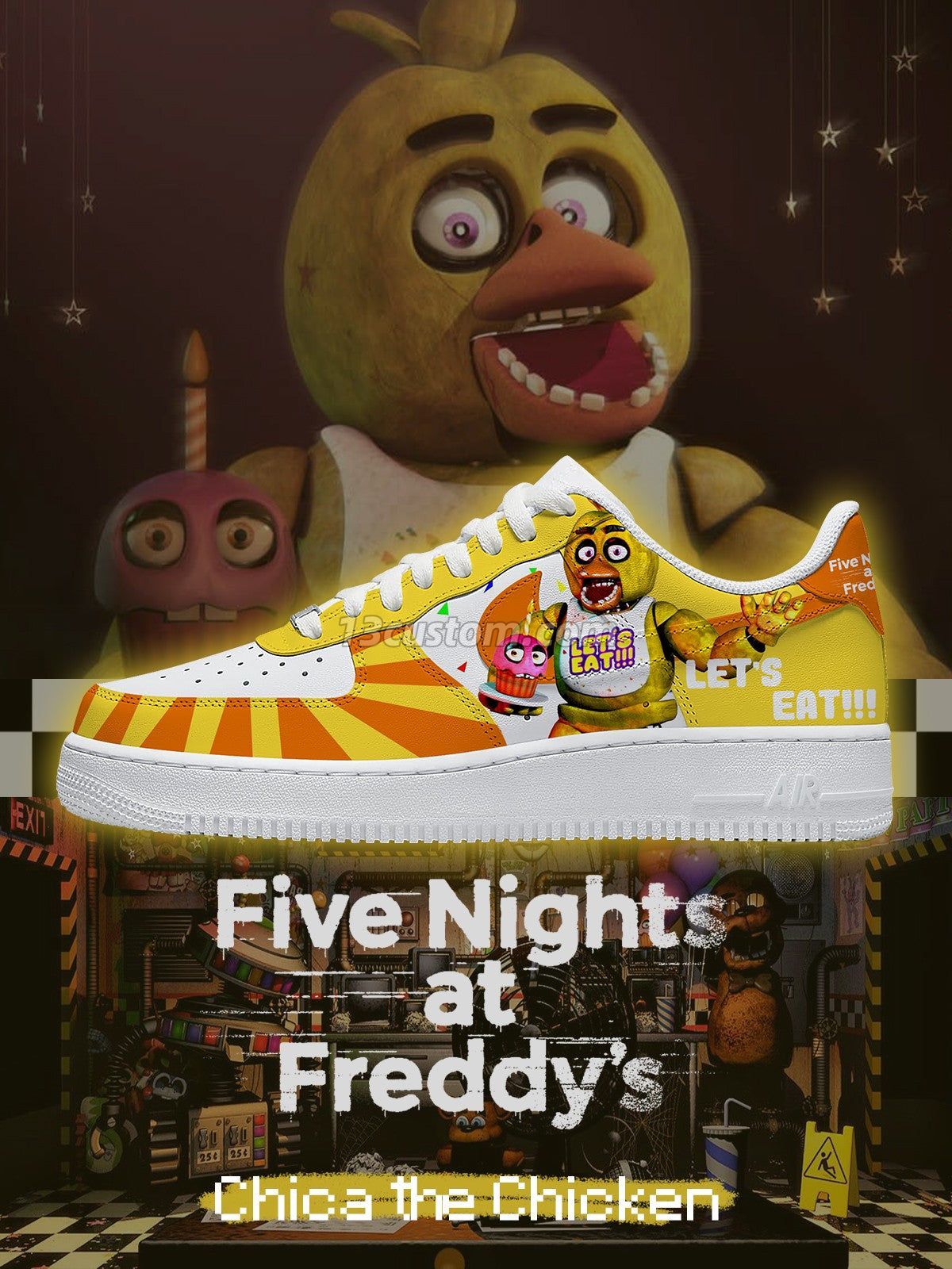 AF1 Chica Chicken: zapatillas deportivas personalizadas - modelo V2 Imagen principal del producto