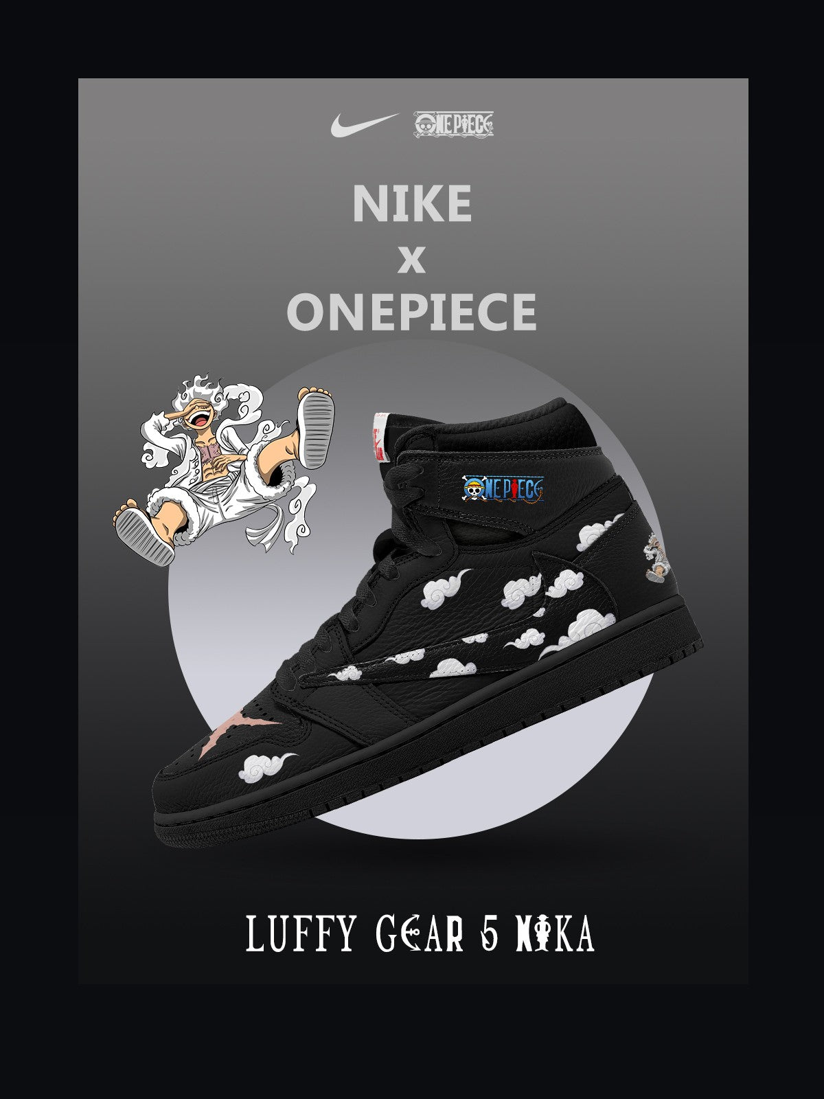Luffy Gear 5 Nika V.1 Custom TS High Sneakers - 13custom