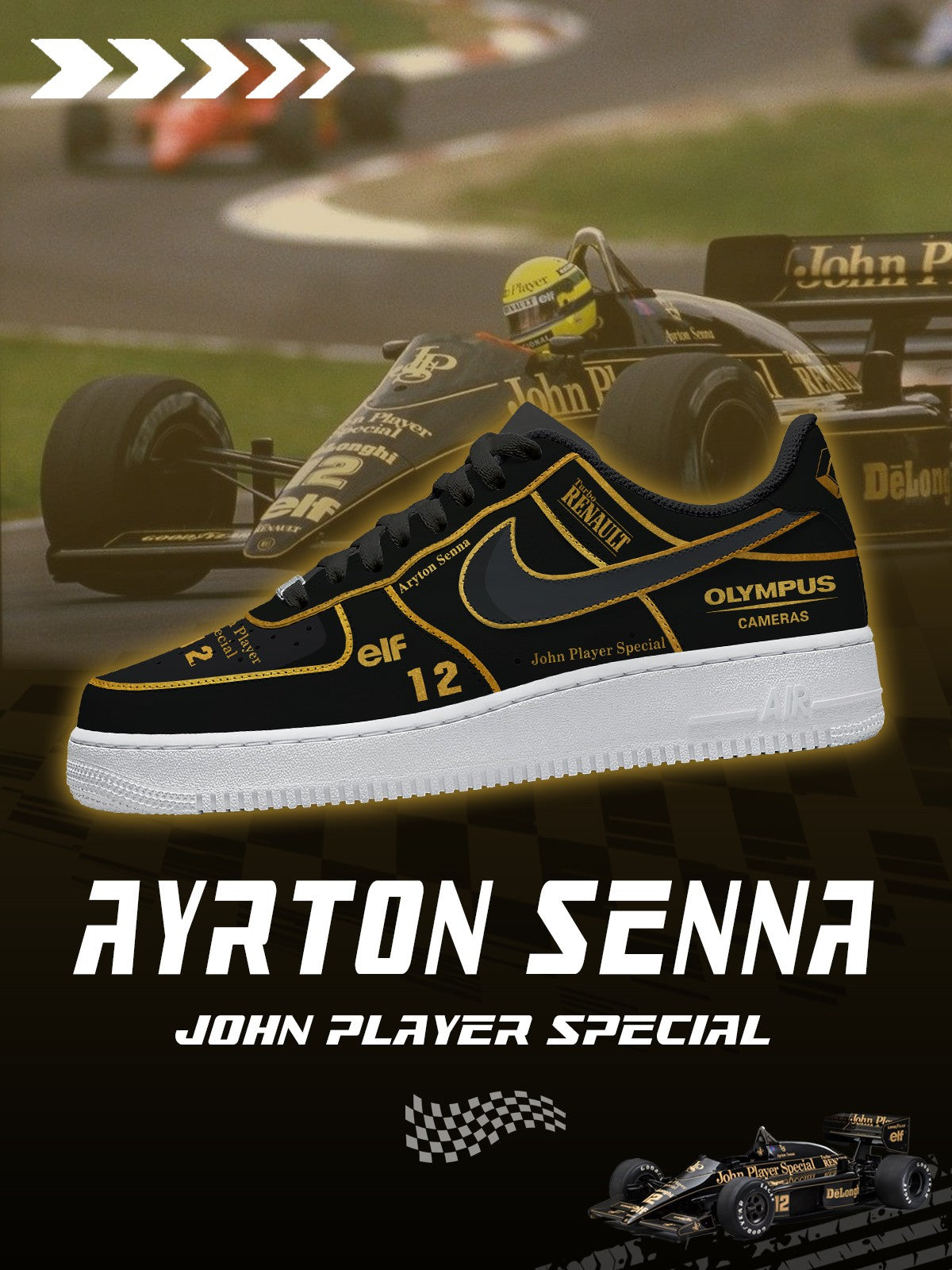 Ayrton Senna John Player Special V.1 Custom Sneakers - 13custom