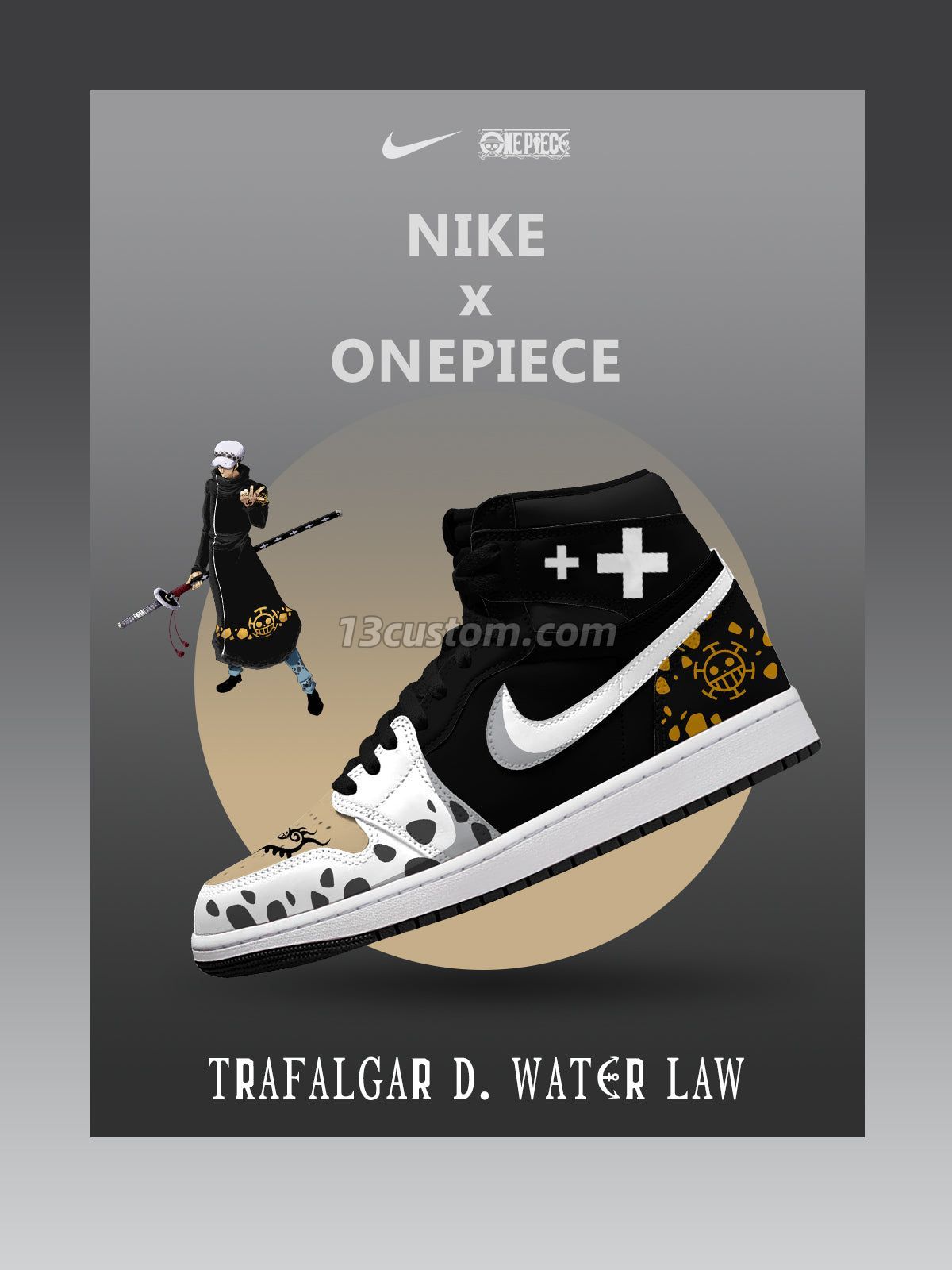 AJ1 H Trafalgar D. Water 羅客製化 高幫-頂級 運動鞋-V2款