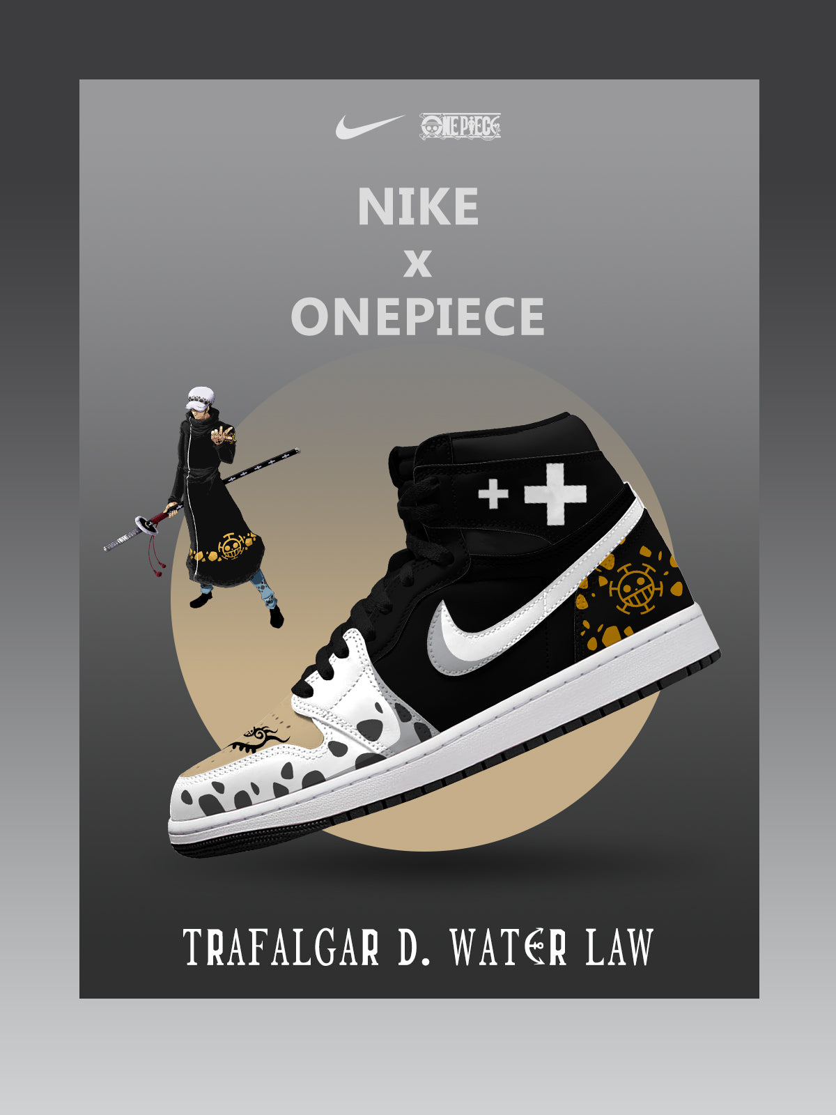 Trafalgar D. Water Law V.2 Custom High-Top Sneakers