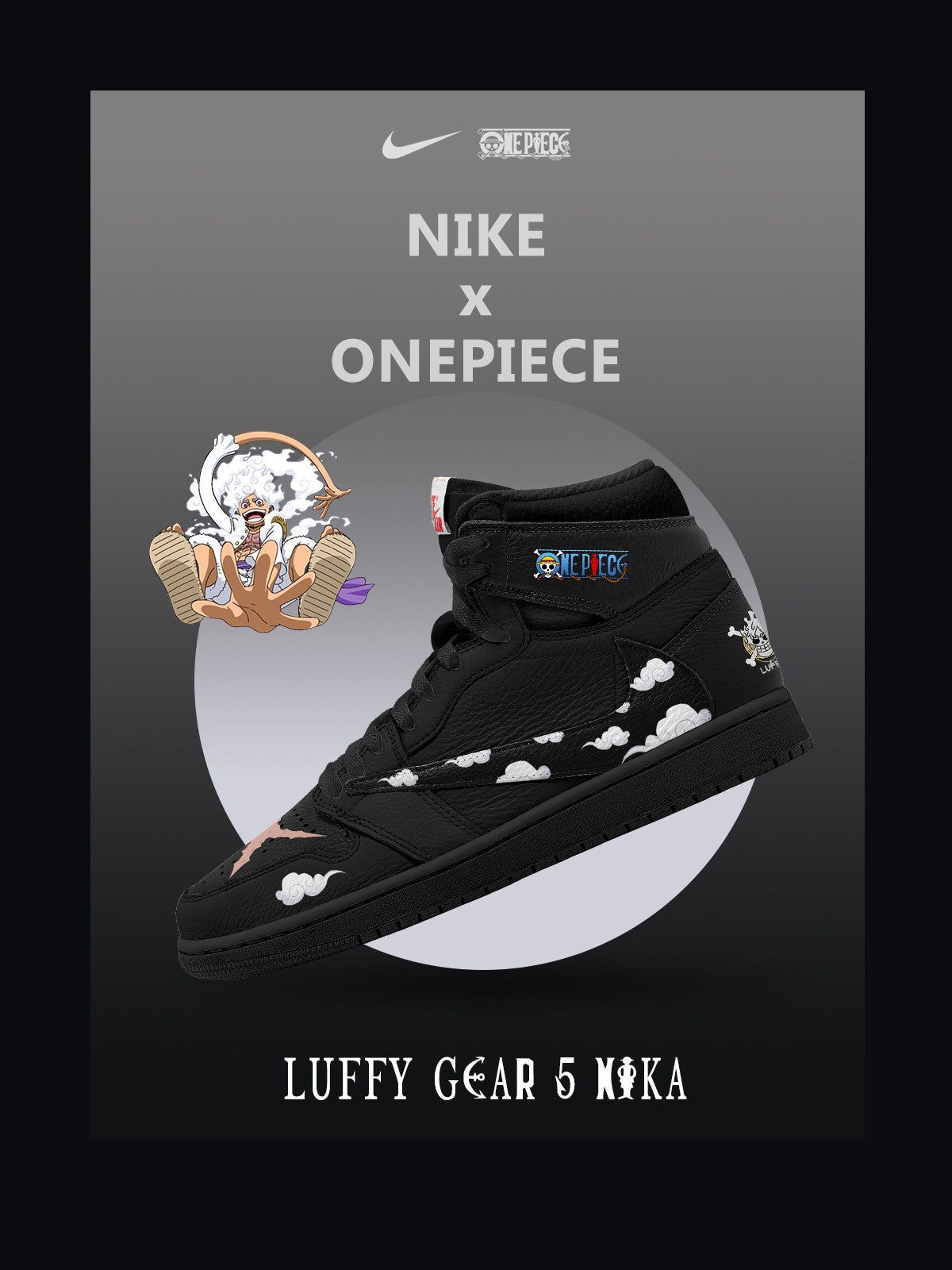 Luffy Gear 5 Nika V.2 Custom TS High Sneakers - 13custom