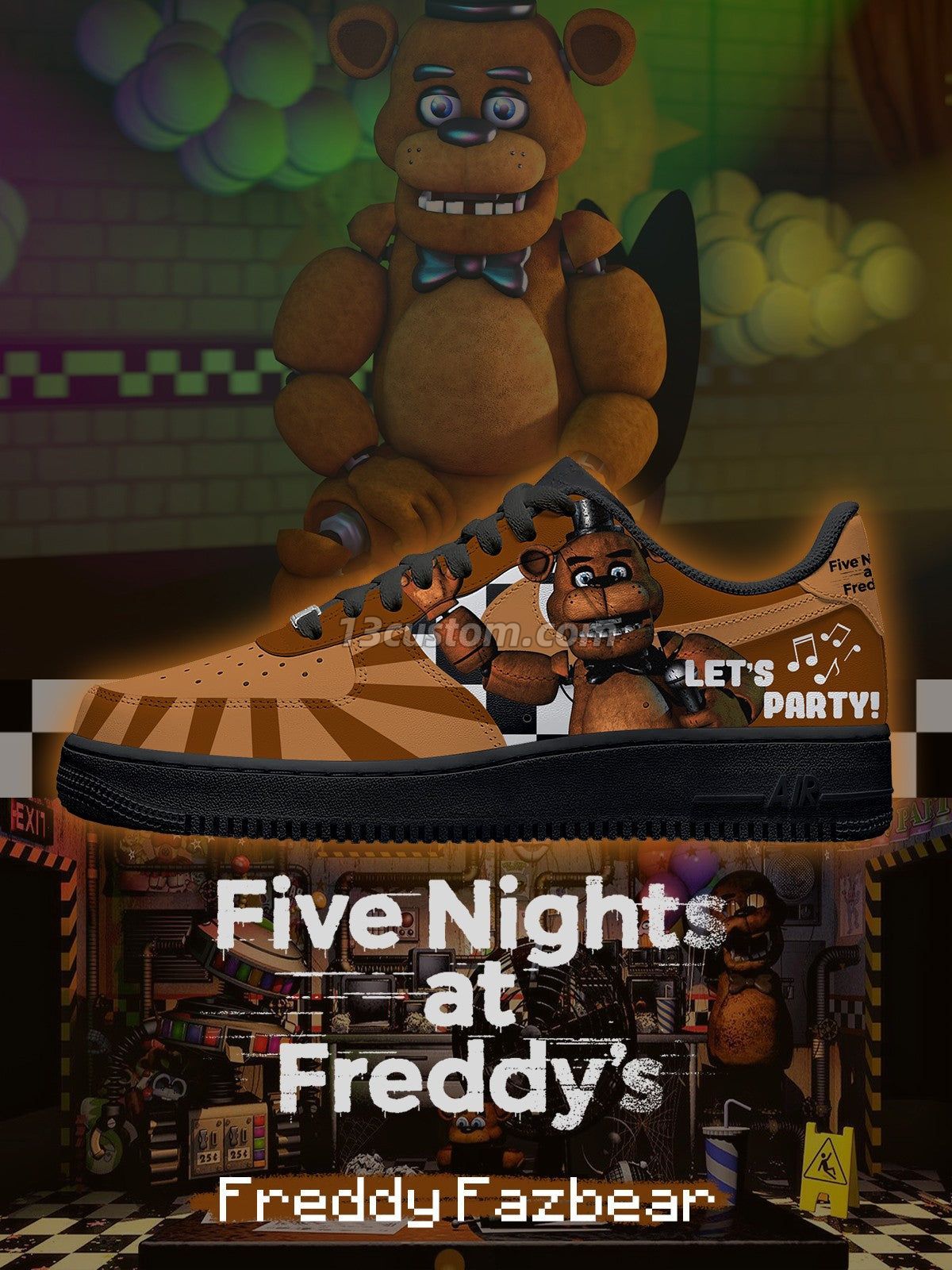 AF1 Freddy Fazbear客製化運動鞋-V2款