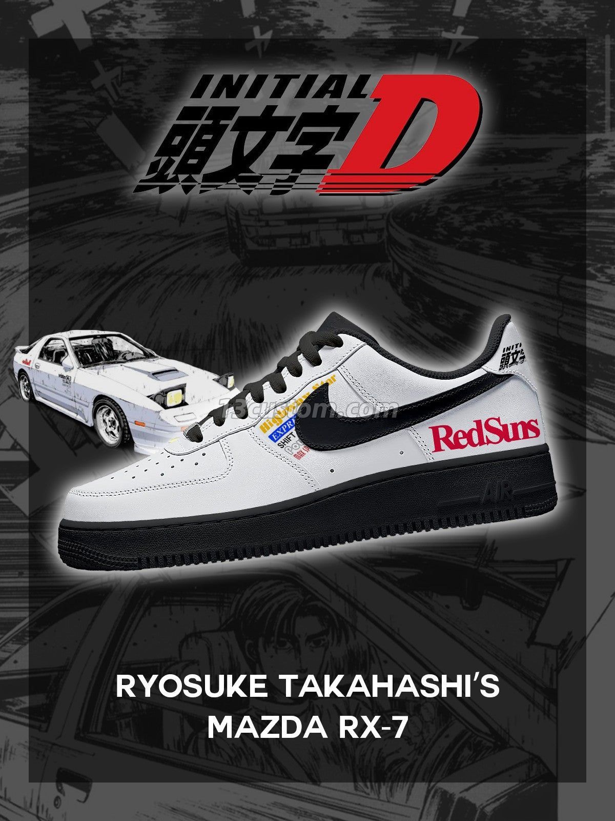 AF1 Keisuke Takahashi RX-7 FC3S客製化運動鞋-V5款