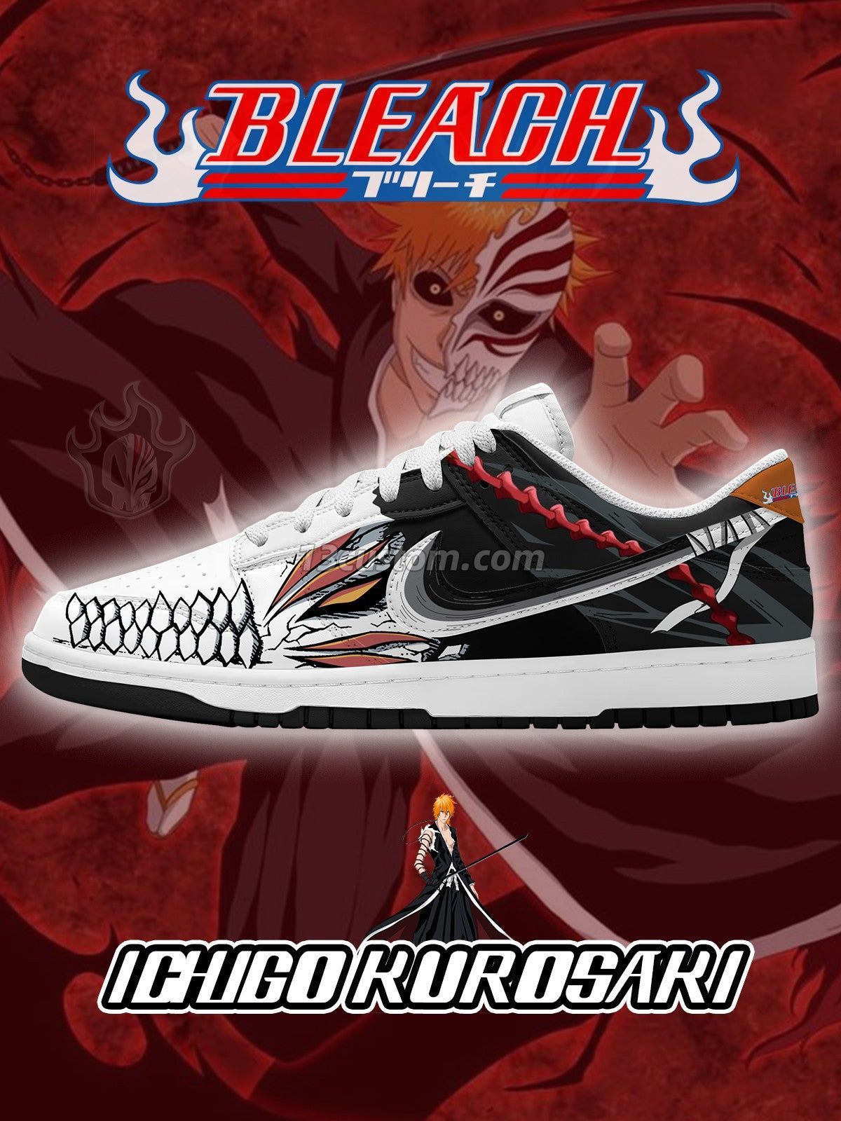 Ichigo Kurosaki V.1 Custom Court-Low Sneakers