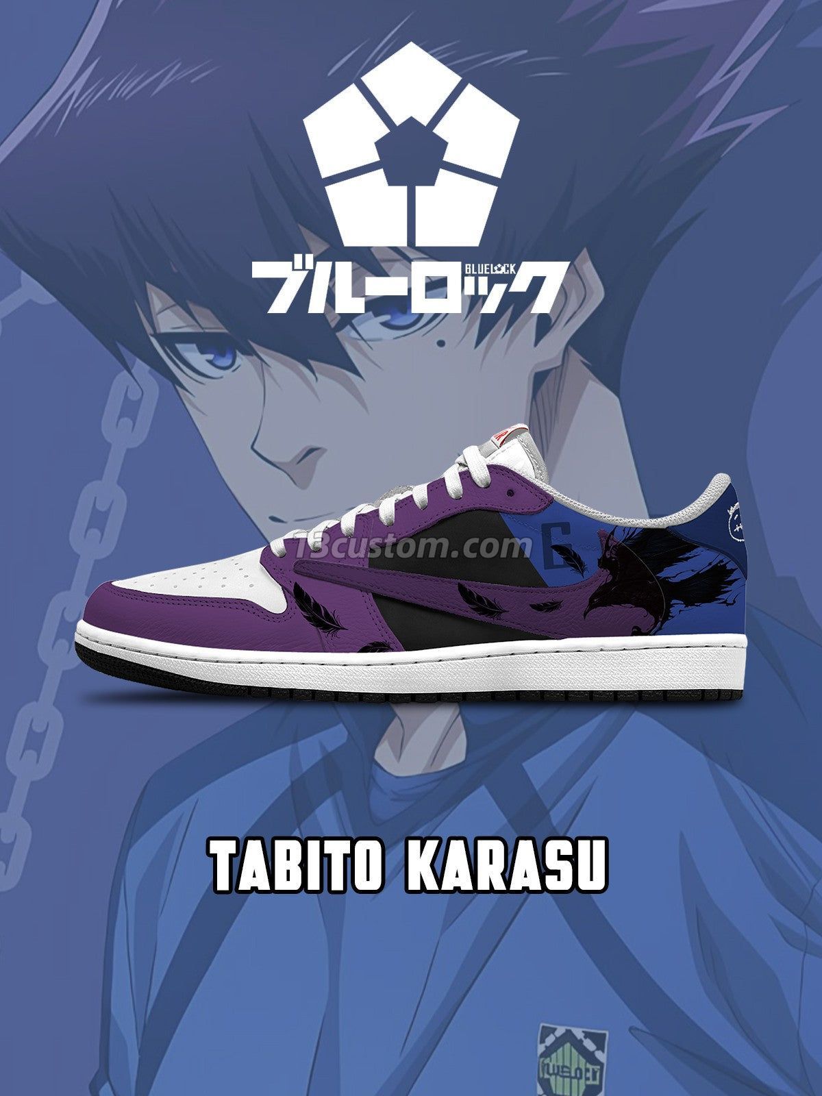 倒鉤TS Tabito Karasu客製化 倒鉤低幫 運動鞋-V6款 Main image