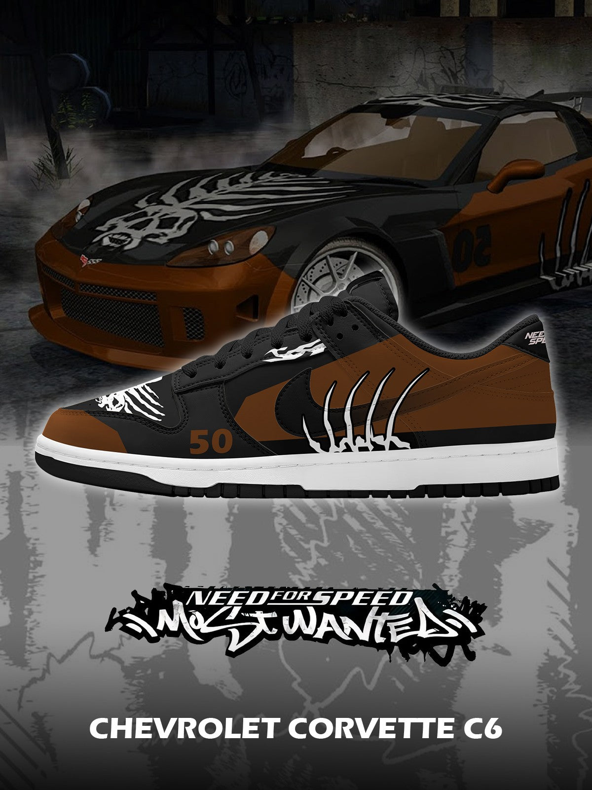 C.Corvette C6 V.1 Custom SB-Style Sneakers