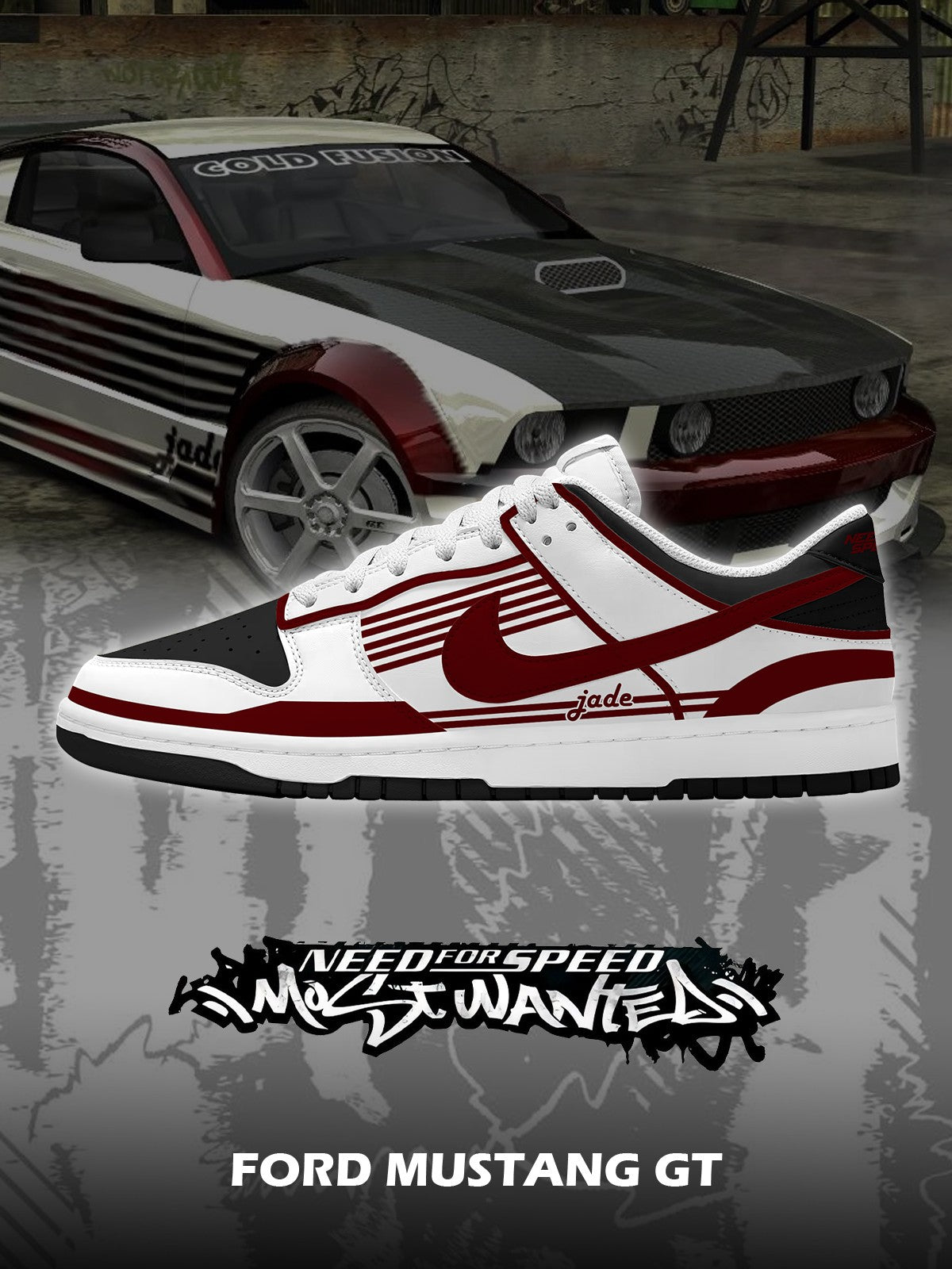 F.Mustang GT V.1 Custom SB-Style Sneakers