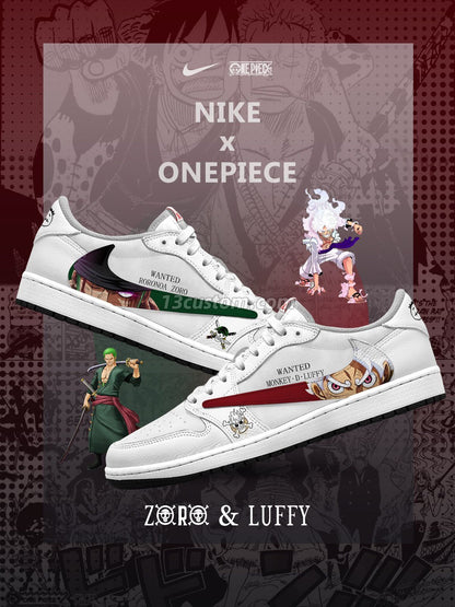 Luffy and Zoro V.1 Custom TS Low Sneakers