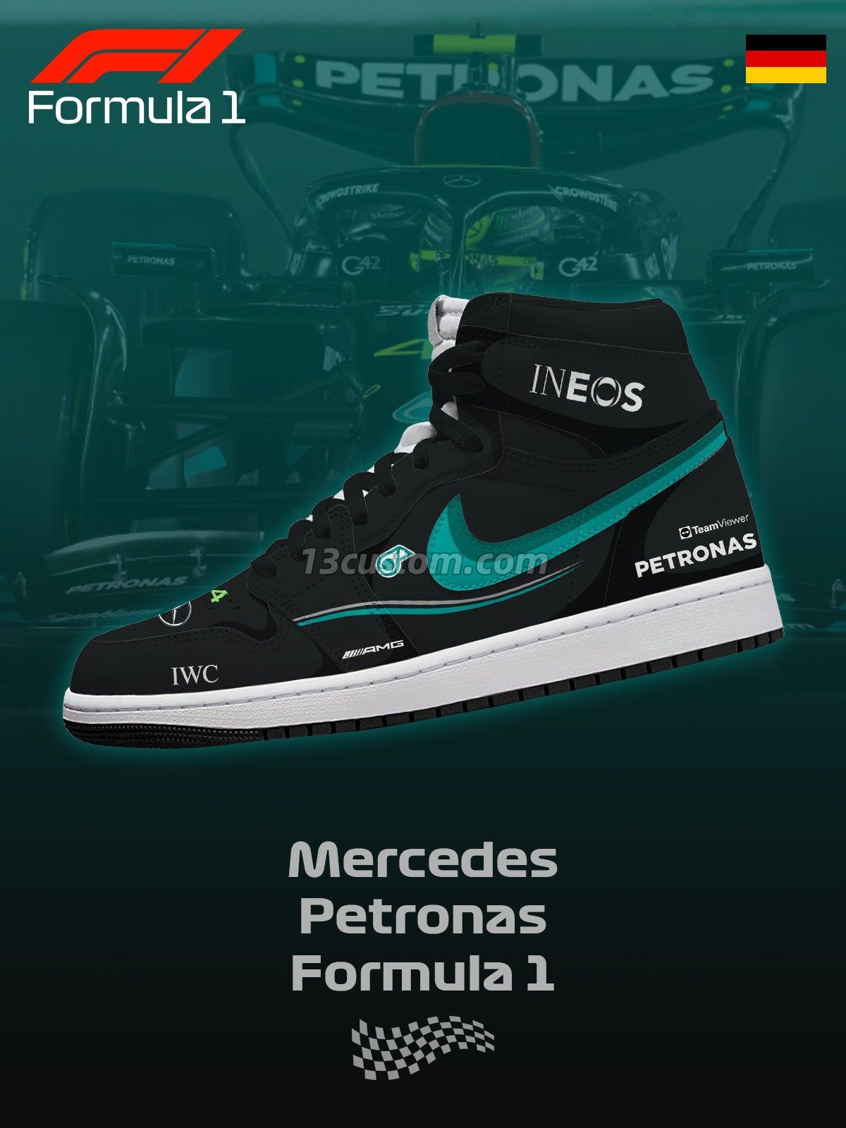 AJ1 H 男款 Petronas F.1客製化 高幫-頂級 運動鞋-V1款