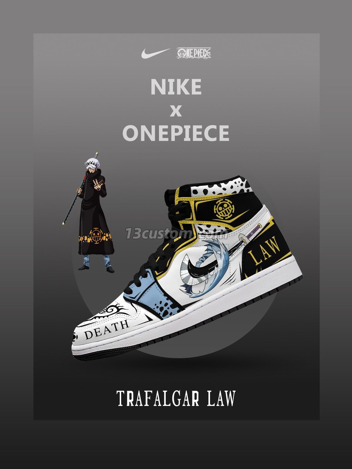 Trafalgar D. Water Law V.4 Custom High-Top Sneakers
