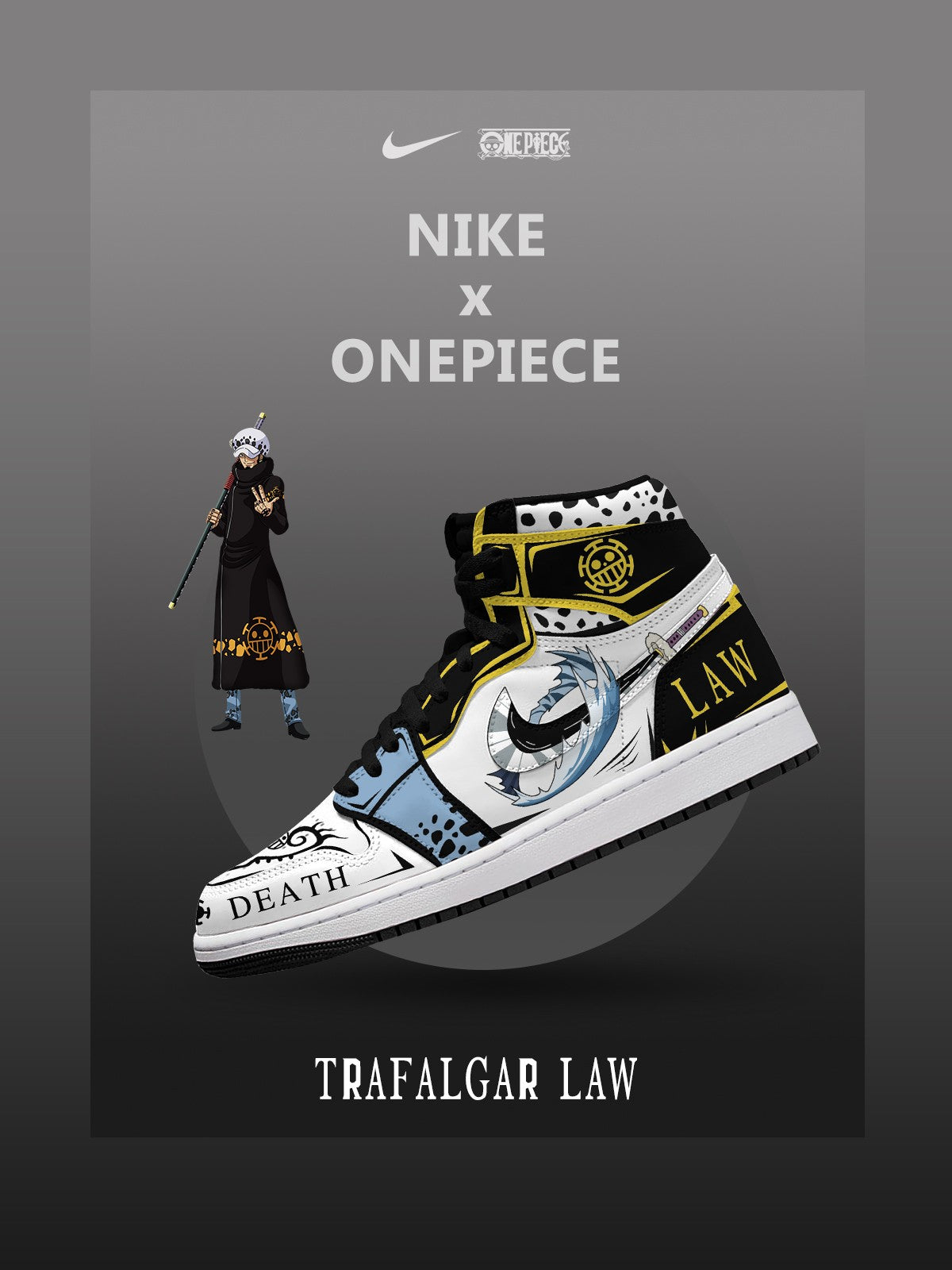 Trafalgar D. Water Law V.4 Custom High-Top Sneakers